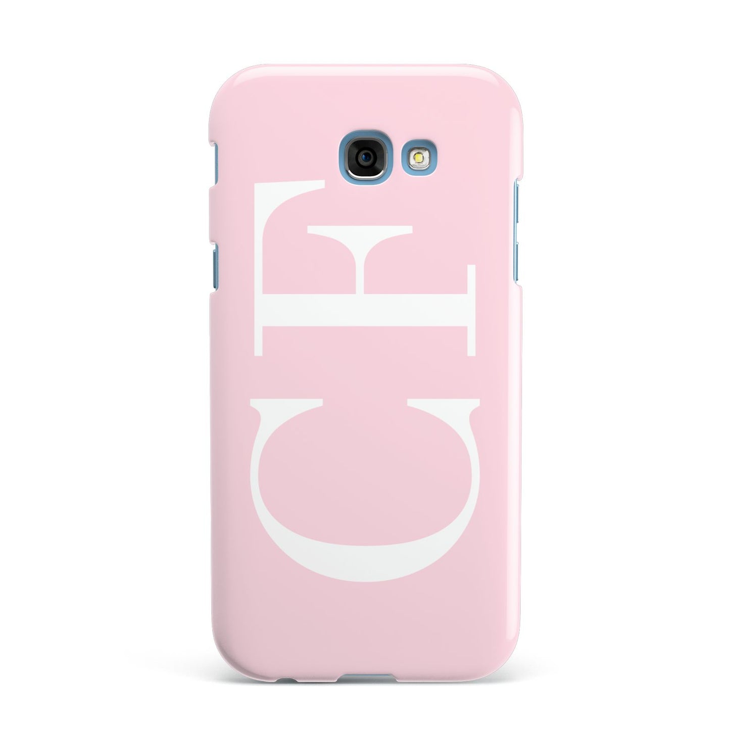 Personalised Pink White Side Initials Samsung Galaxy A7 2017 Case