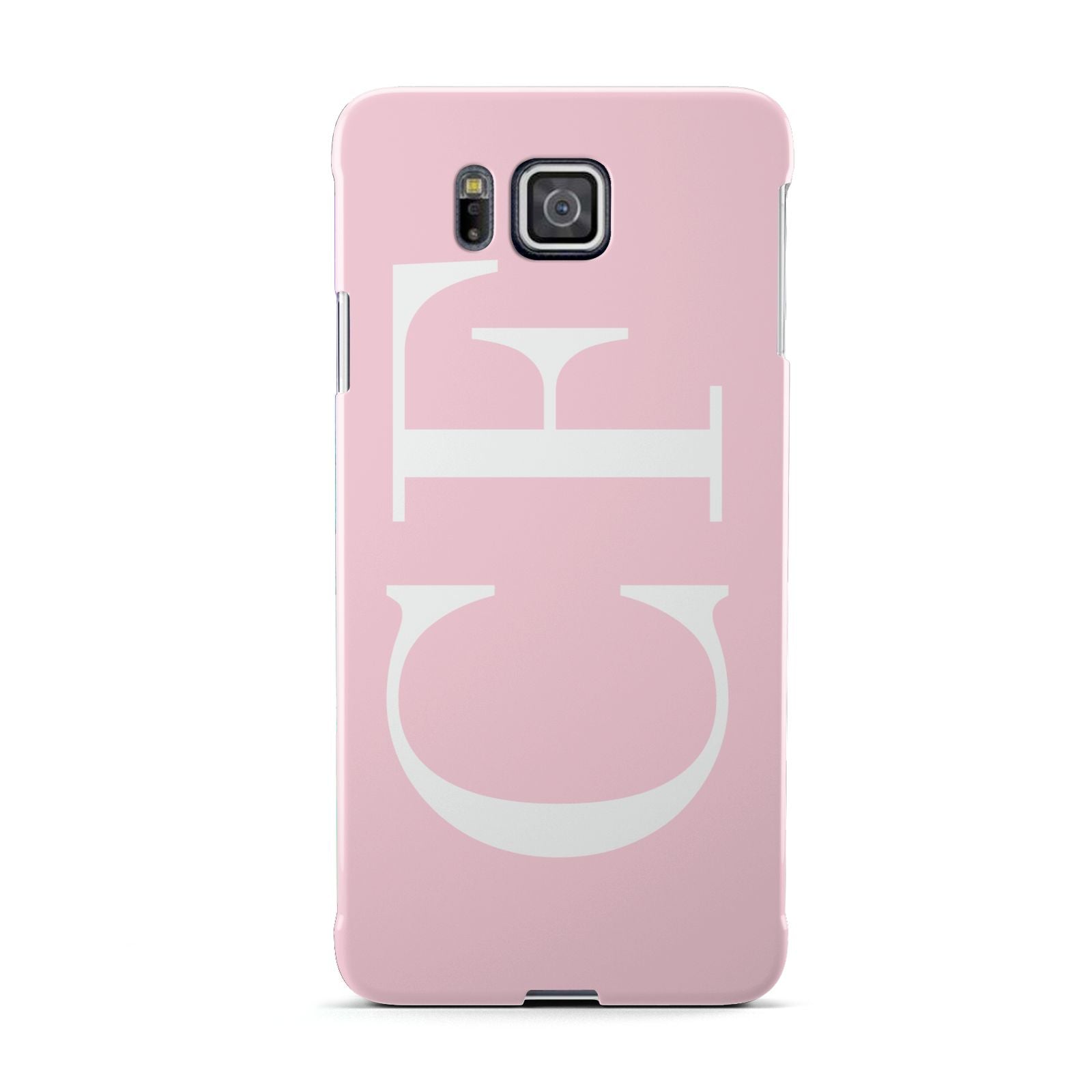 Personalised Pink White Side Initials Samsung Galaxy Alpha Case