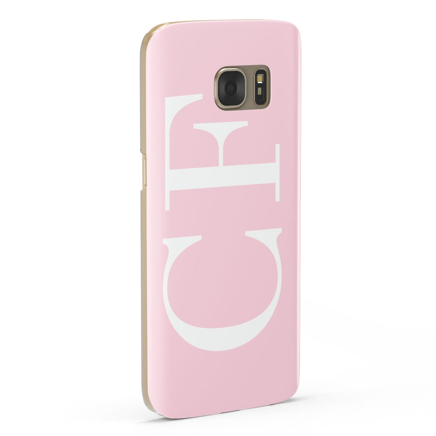 Personalised Pink White Side Initials Samsung Galaxy Case Fourty Five Degrees