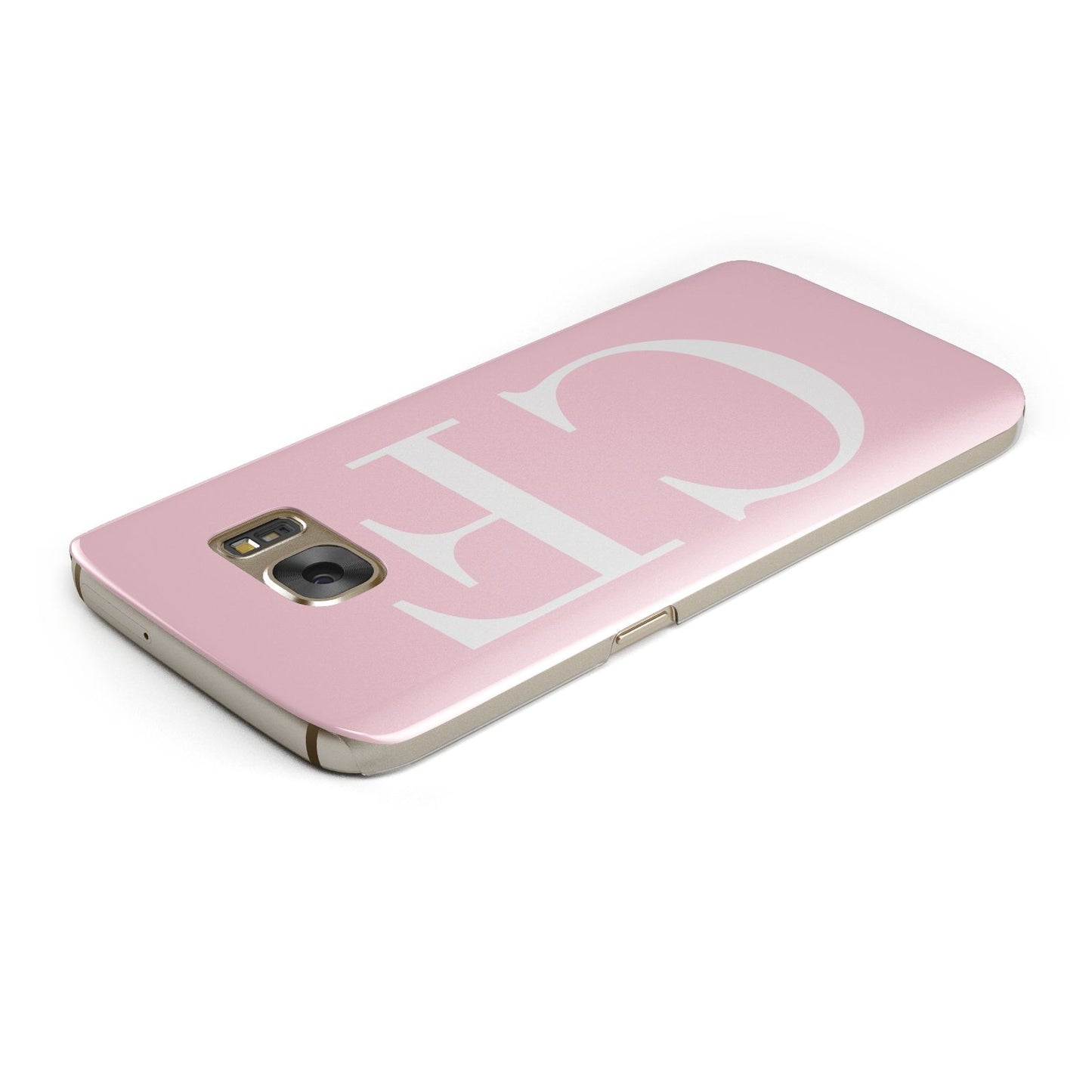 Personalised Pink White Side Initials Samsung Galaxy Case Top Cutout