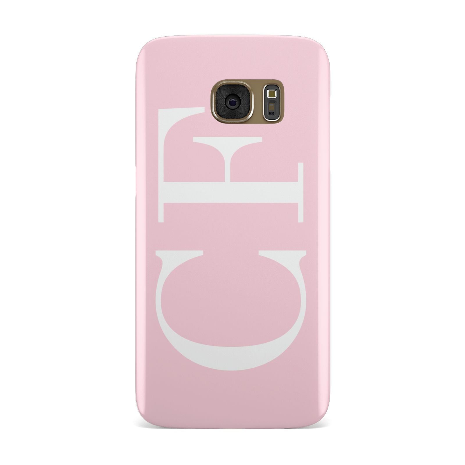 Personalised Pink White Side Initials Samsung Galaxy Case