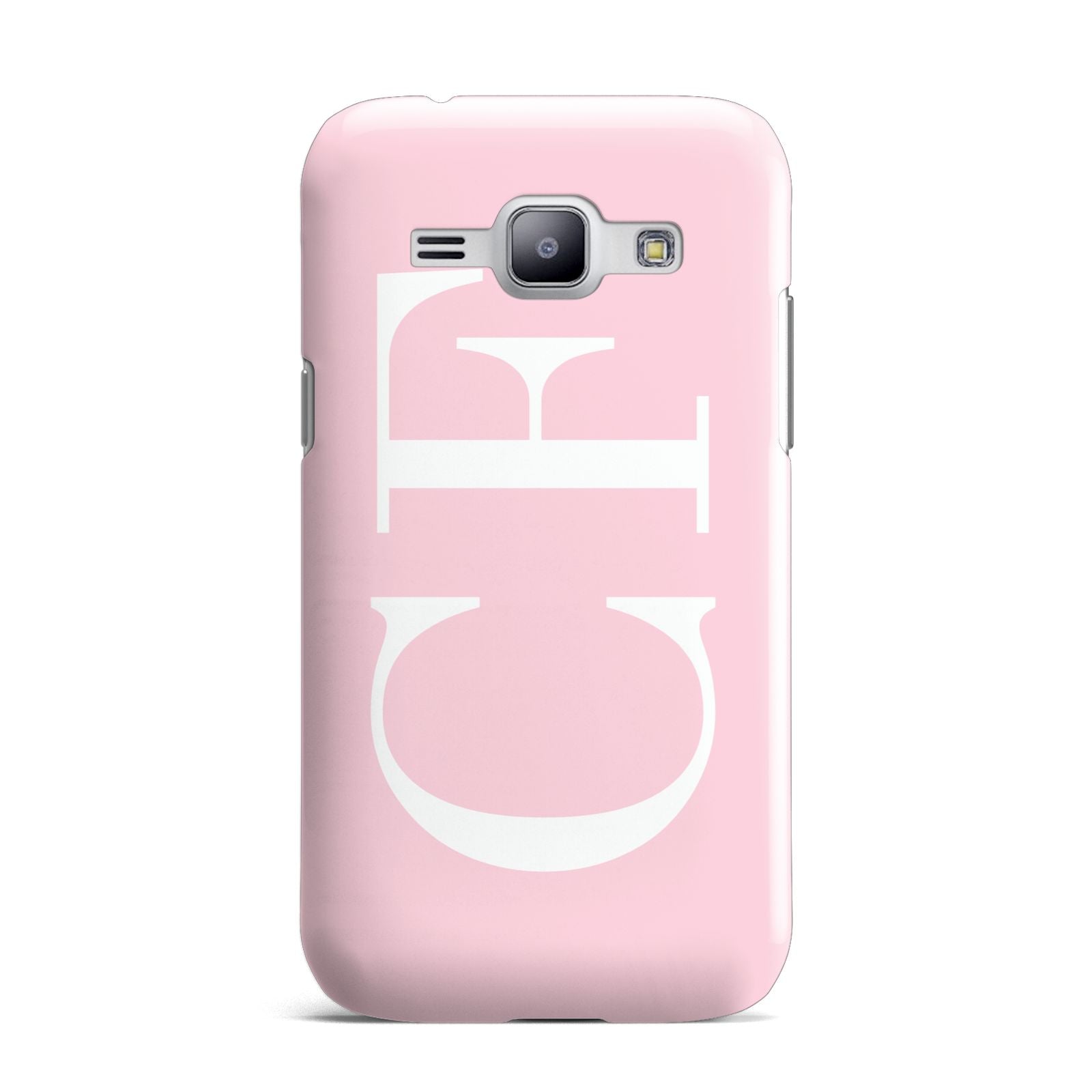 Personalised Pink White Side Initials Samsung Galaxy J1 2015 Case