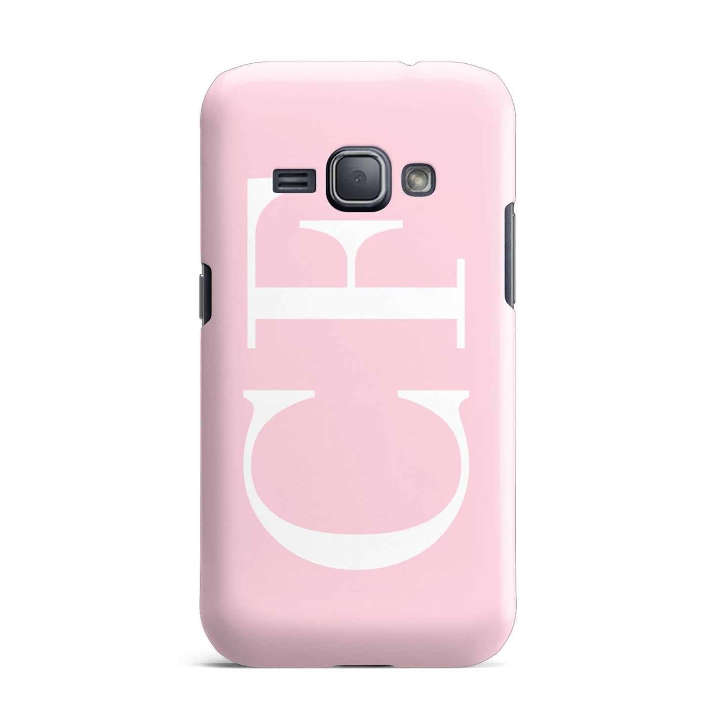 Personalised Pink White Side Initials Samsung Galaxy J1 2016 Case