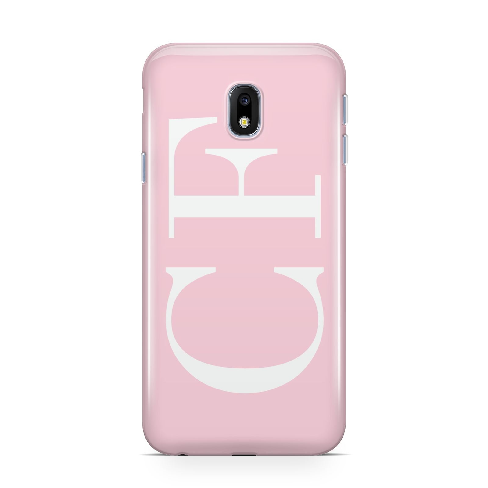 Personalised Pink White Side Initials Samsung Galaxy J3 2017 Case