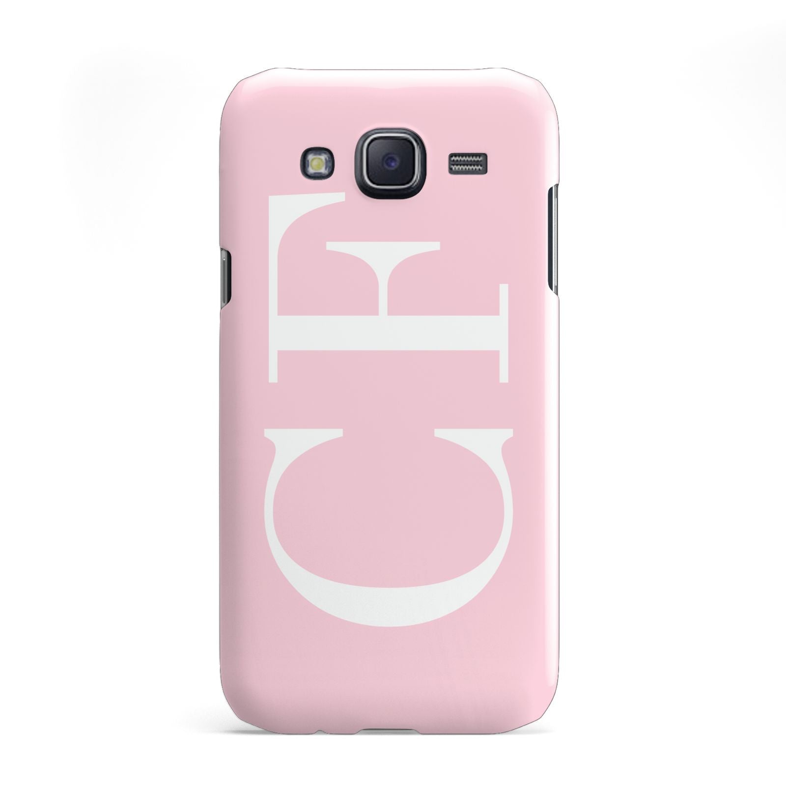 Personalised Pink White Side Initials Samsung Galaxy J5 Case