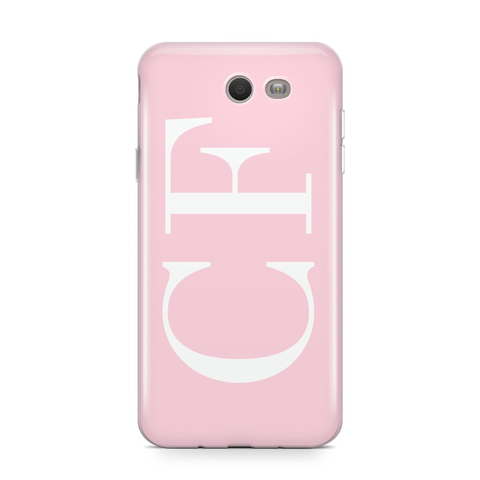 Personalised Pink White Side Initials Samsung Galaxy J7 2017 Case