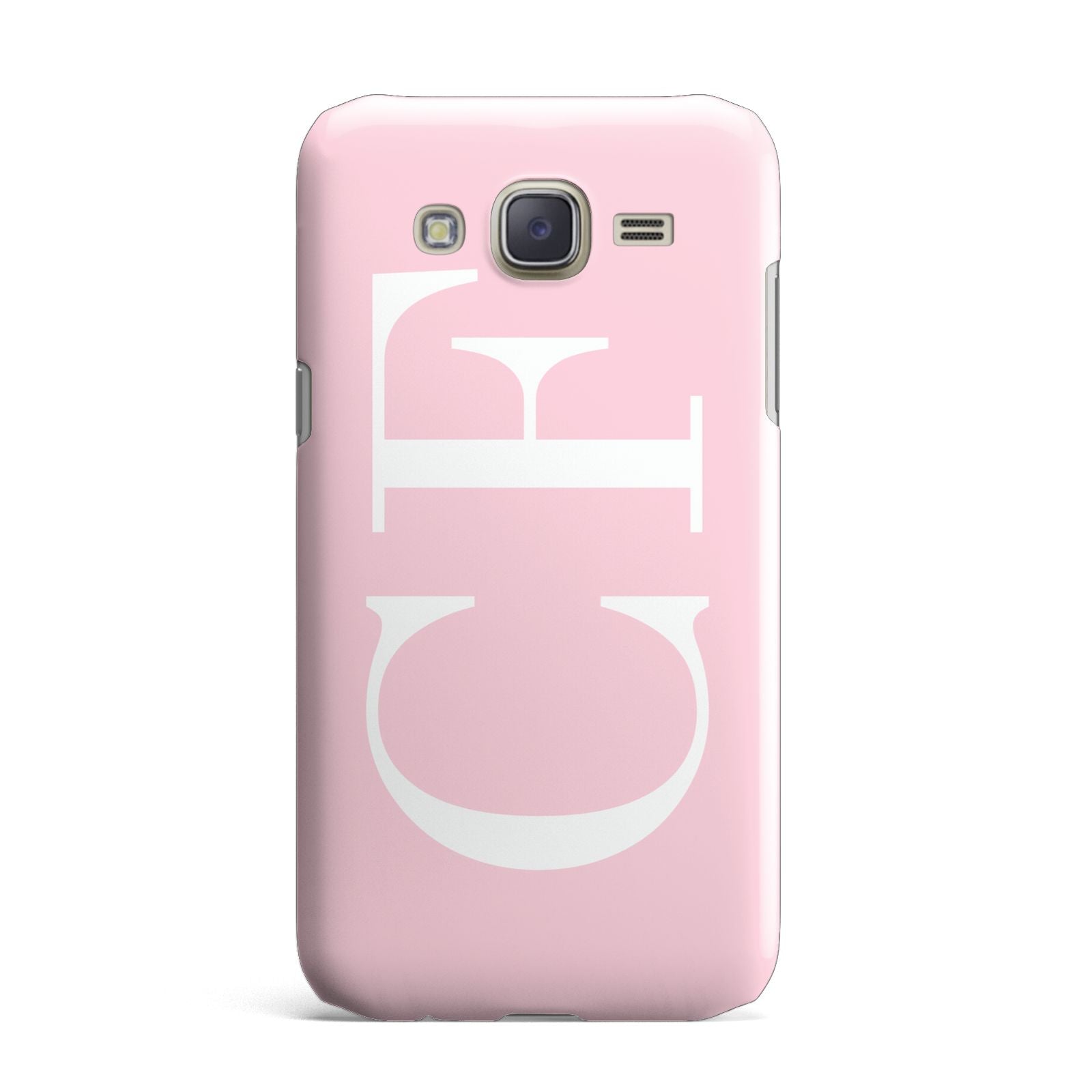 Personalised Pink White Side Initials Samsung Galaxy J7 Case