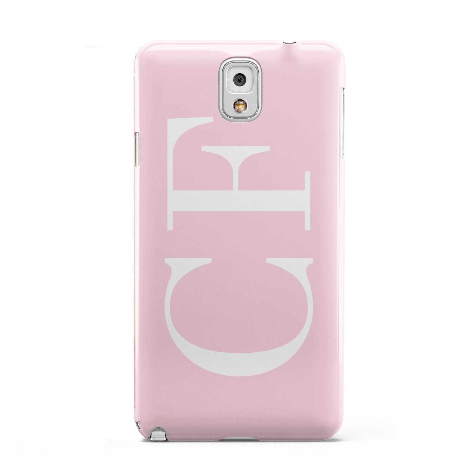 Personalised Pink White Side Initials Samsung Galaxy Note 3 Case