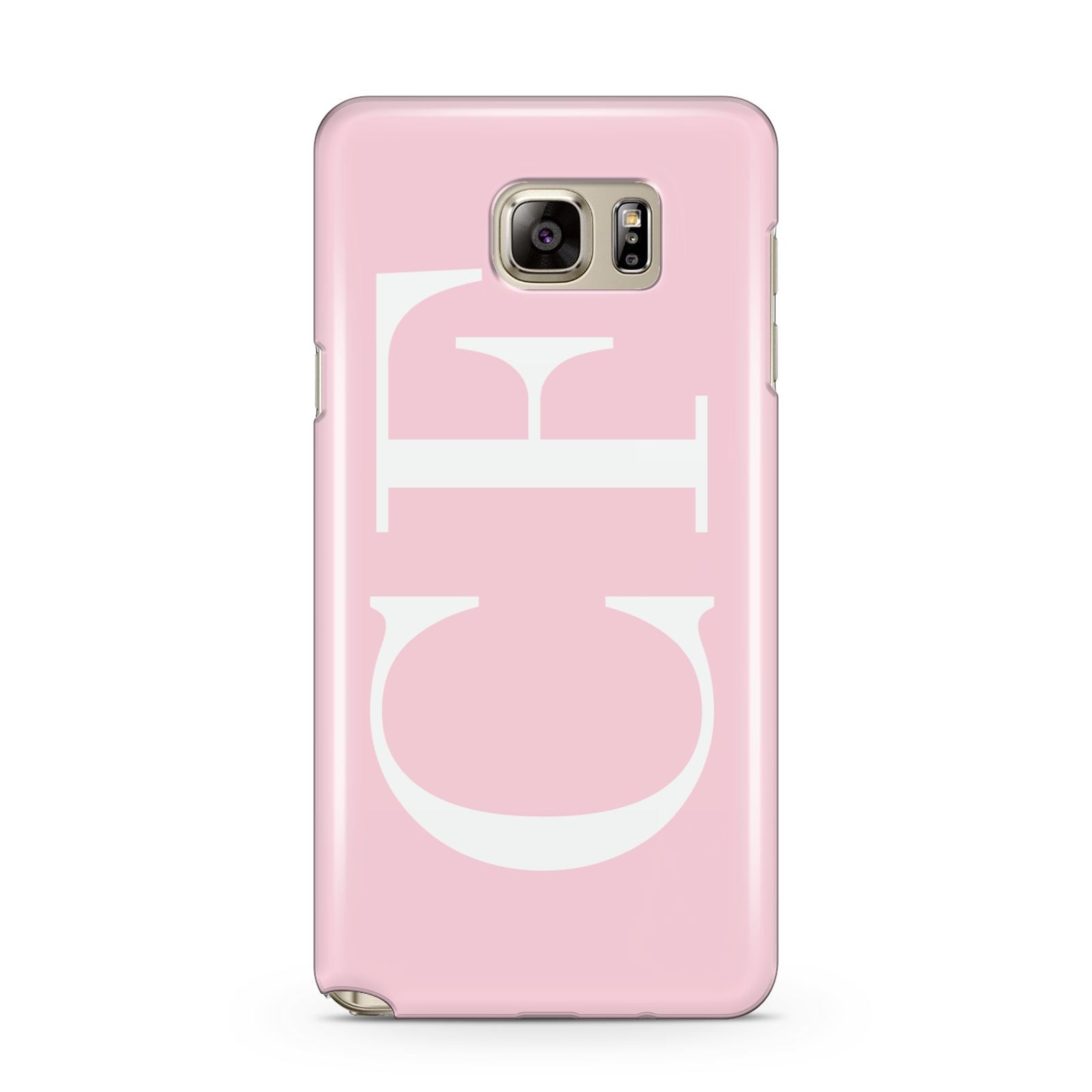 Personalised Pink White Side Initials Samsung Galaxy Note 5 Case