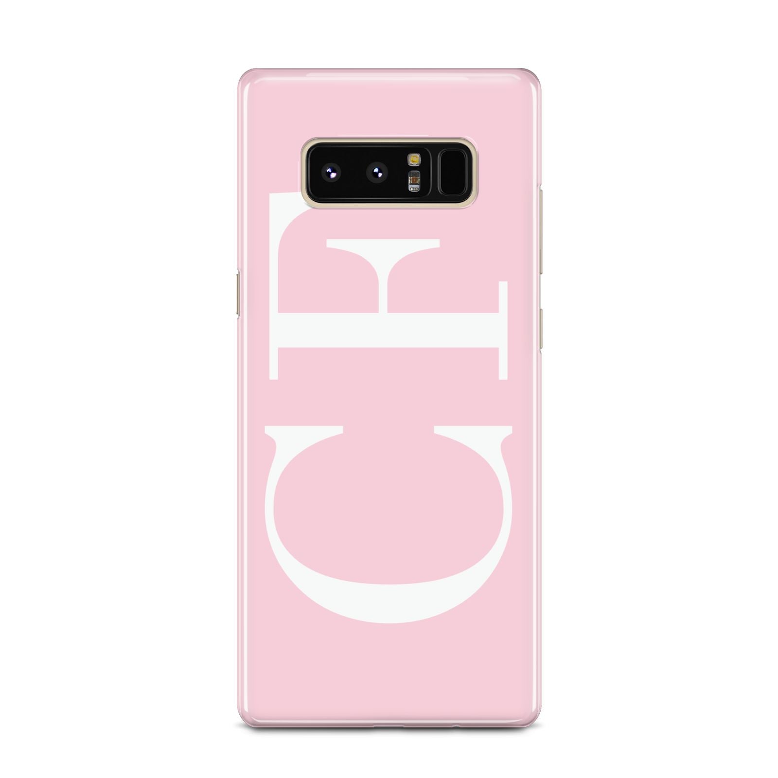 Personalised Pink White Side Initials Samsung Galaxy Note 8 Case