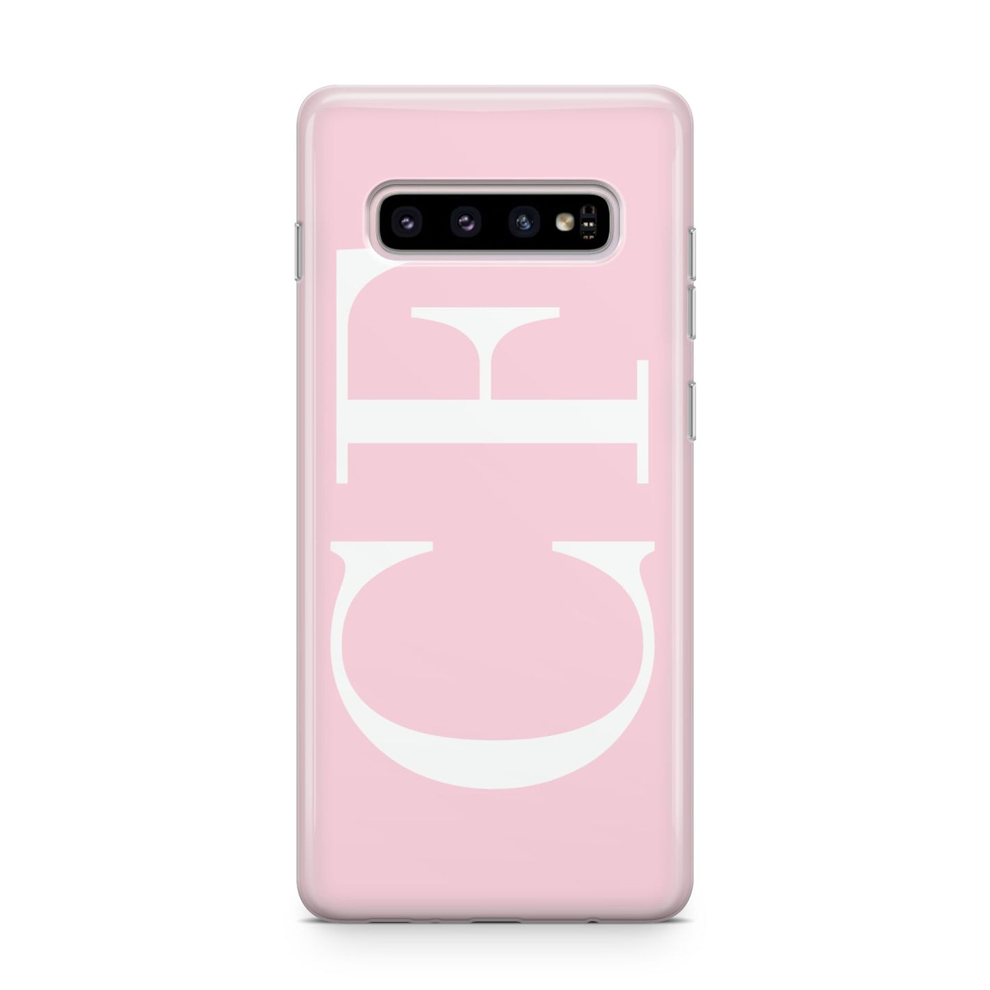 Personalised Pink White Side Initials Samsung Galaxy S10 Plus Case