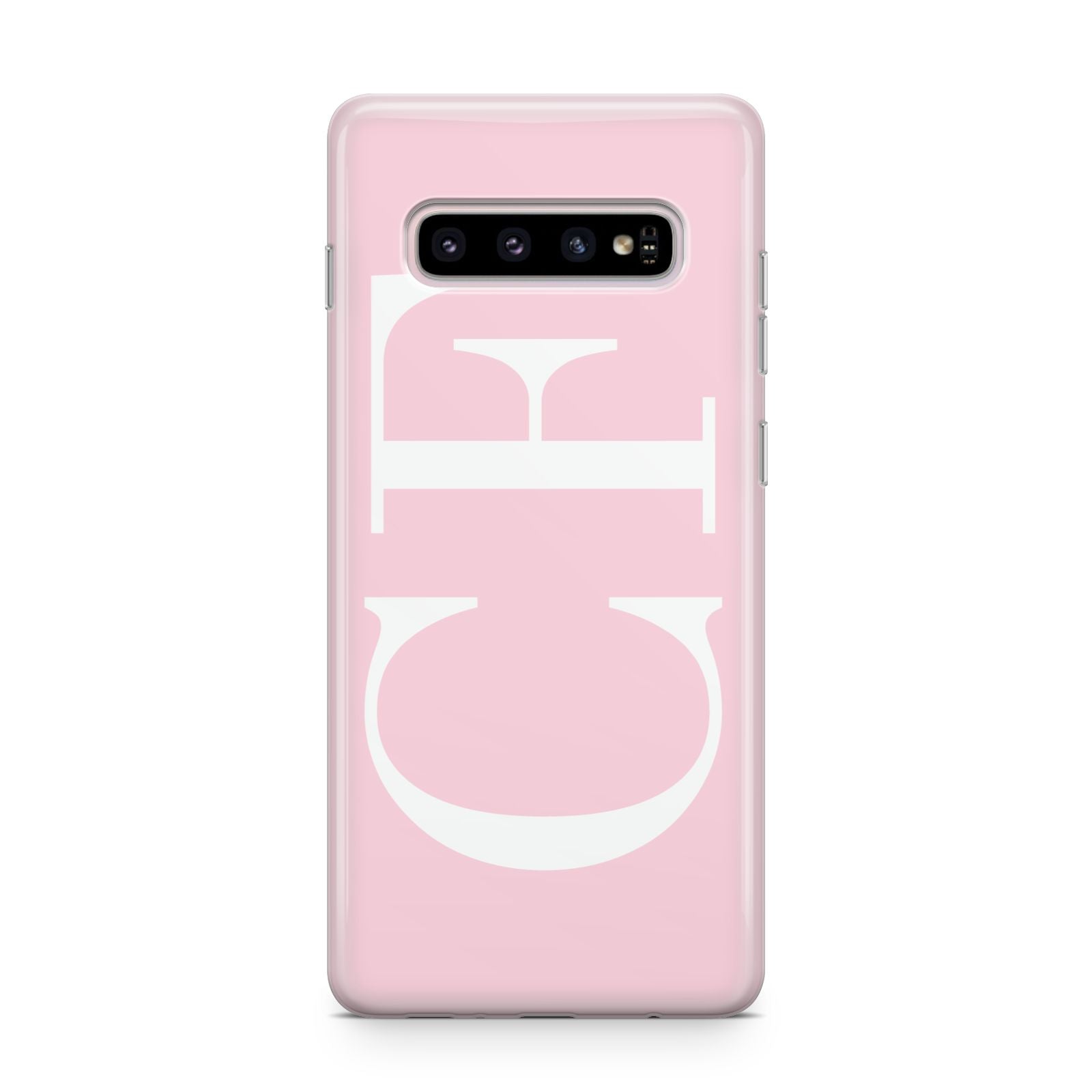 Personalised Pink White Side Initials Samsung Galaxy S10 Plus Case