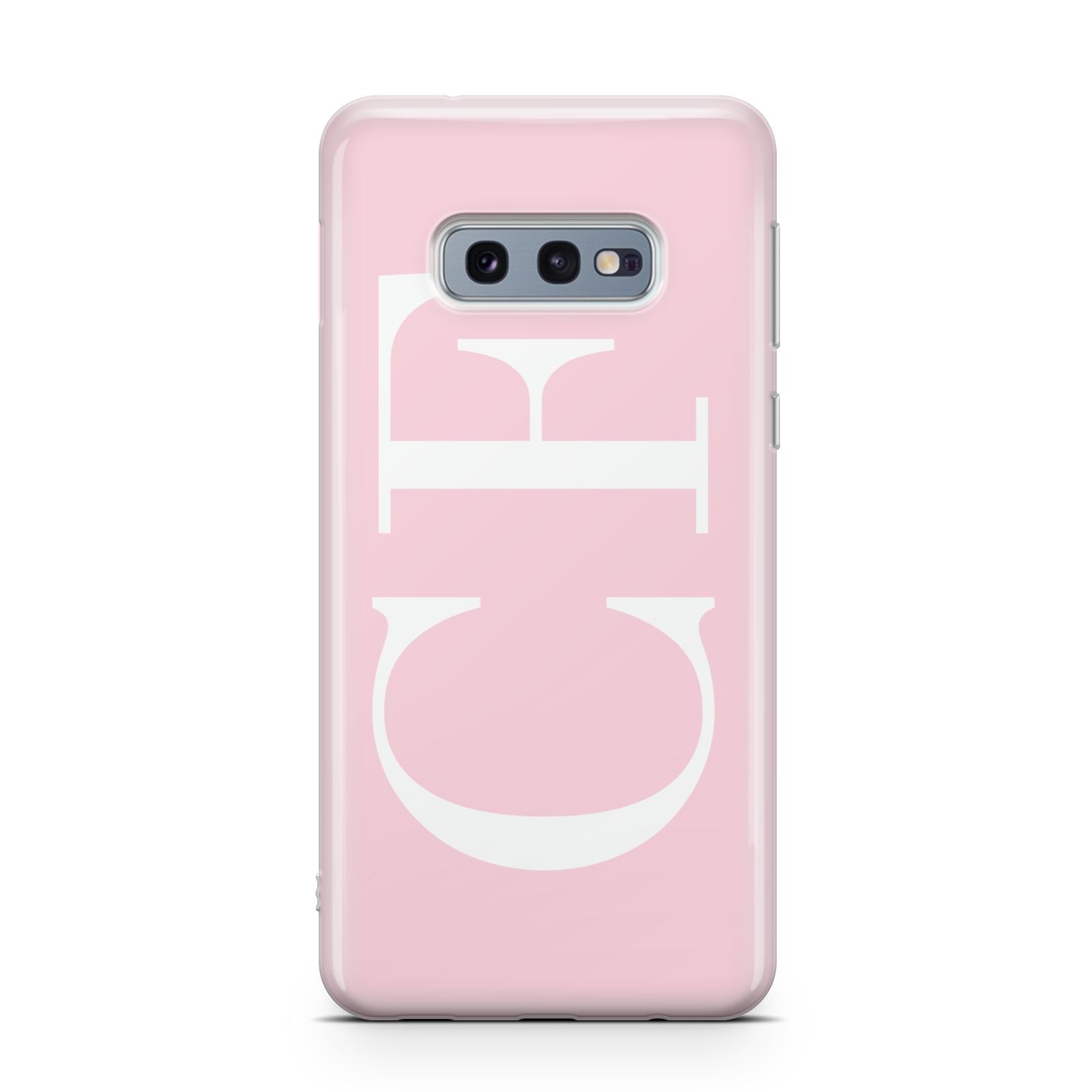 Personalised Pink White Side Initials Samsung Galaxy S10E Case