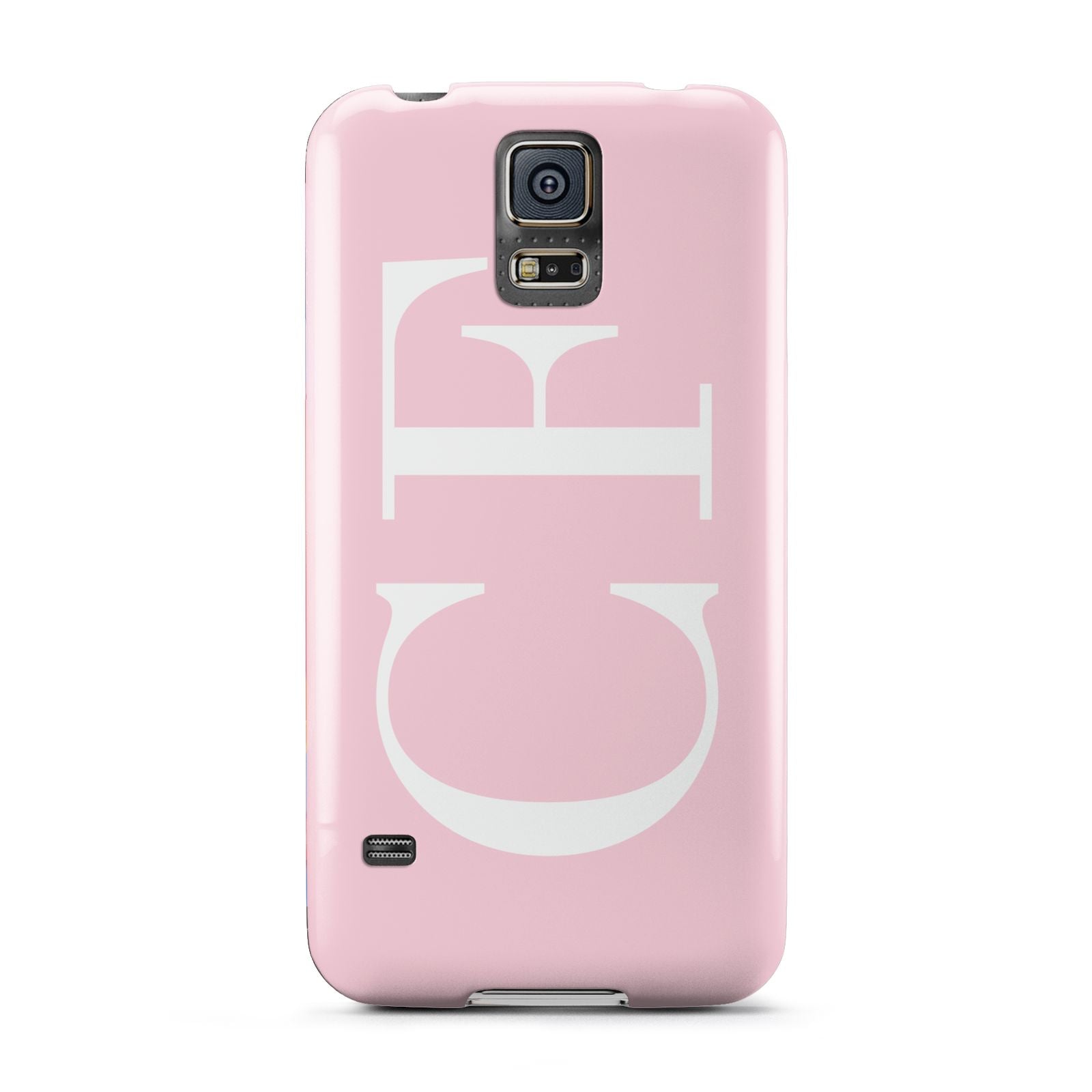 Personalised Pink White Side Initials Samsung Galaxy S5 Case