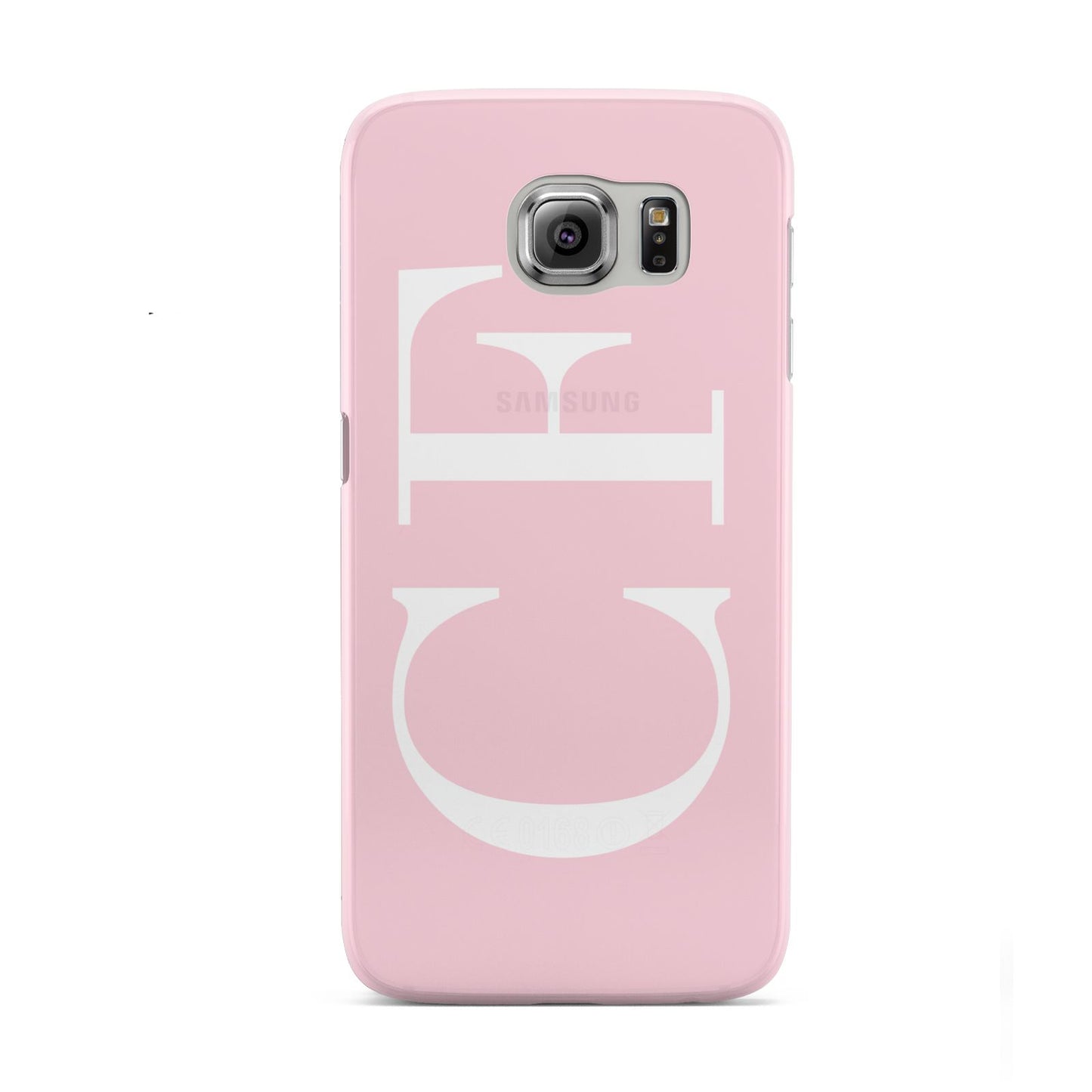 Personalised Pink White Side Initials Samsung Galaxy S6 Case