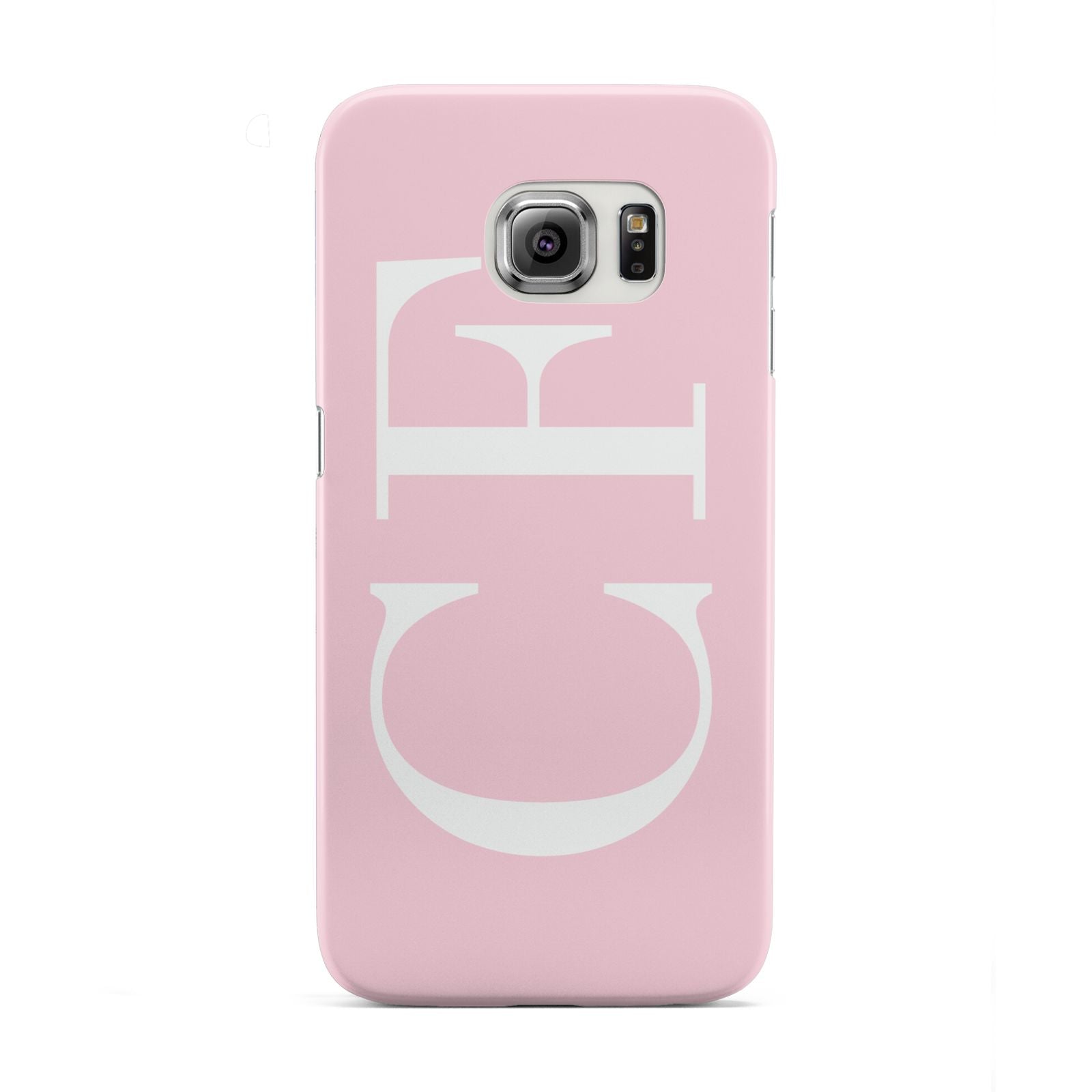 Personalised Pink White Side Initials Samsung Galaxy S6 Edge Case