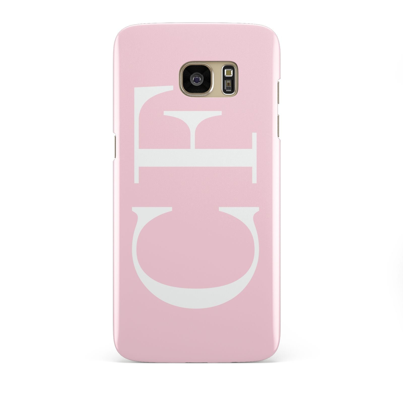 Personalised Pink White Side Initials Samsung Galaxy S7 Edge Case