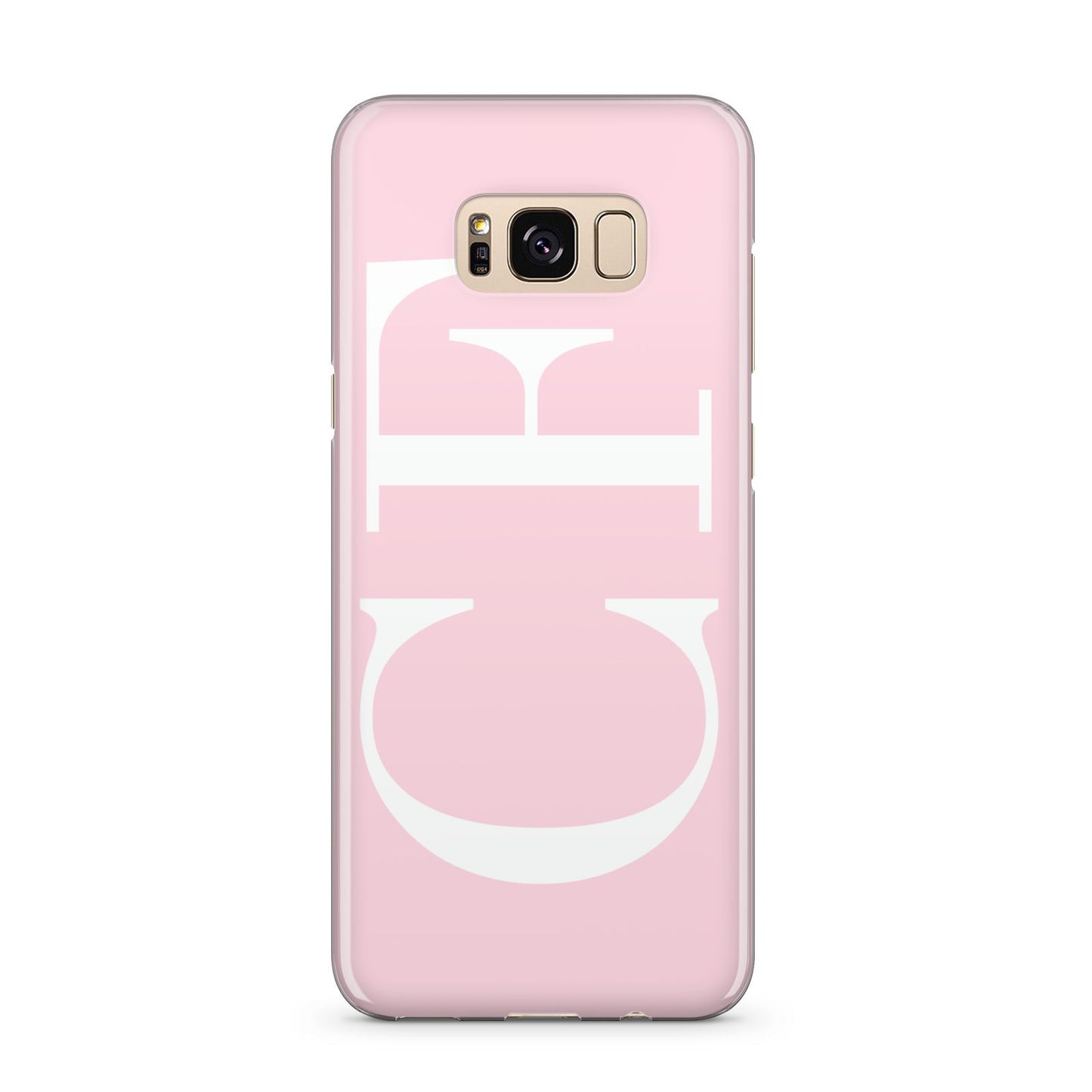 Personalised Pink White Side Initials Samsung Galaxy S8 Plus Case