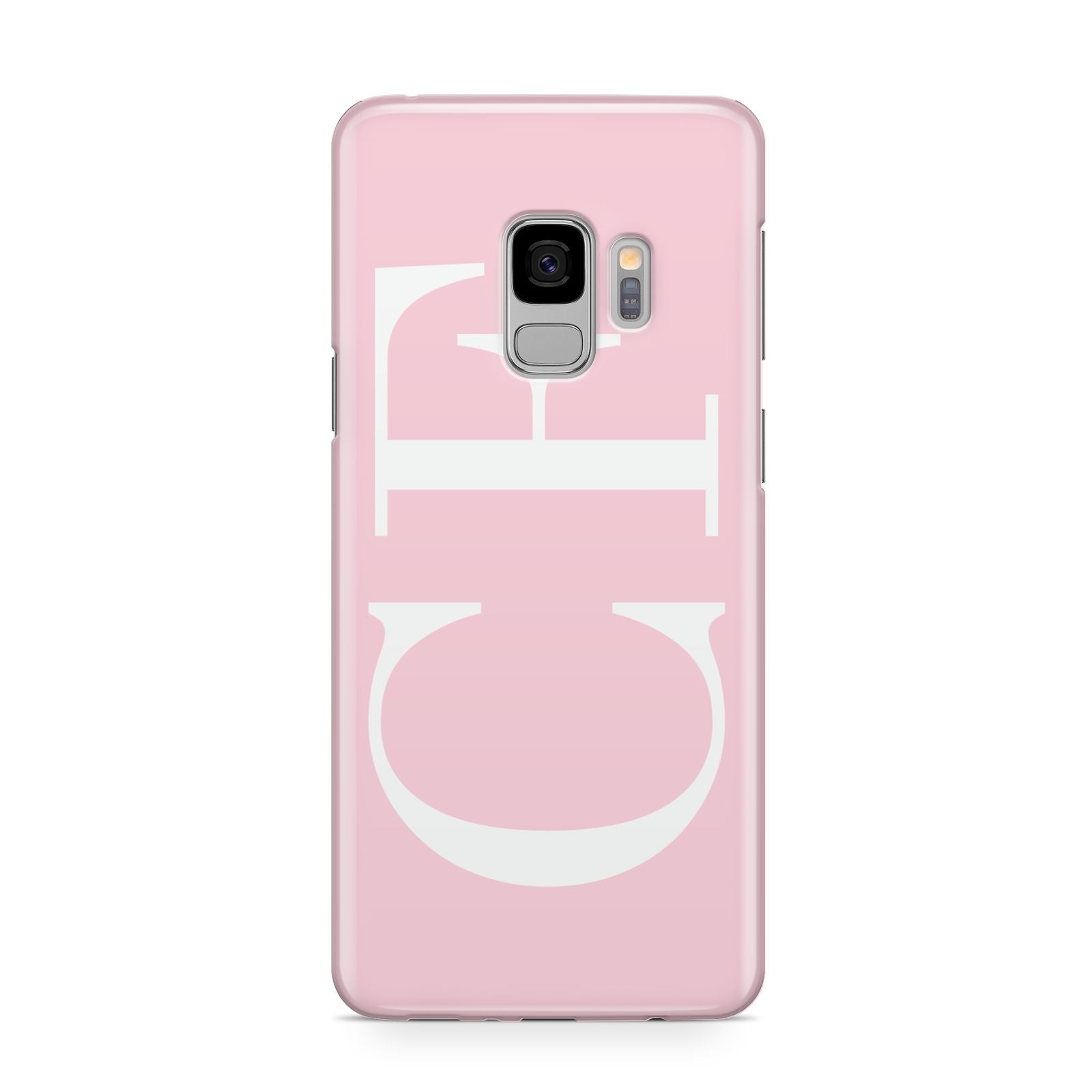 Personalised Pink White Side Initials Samsung Galaxy S9 Case