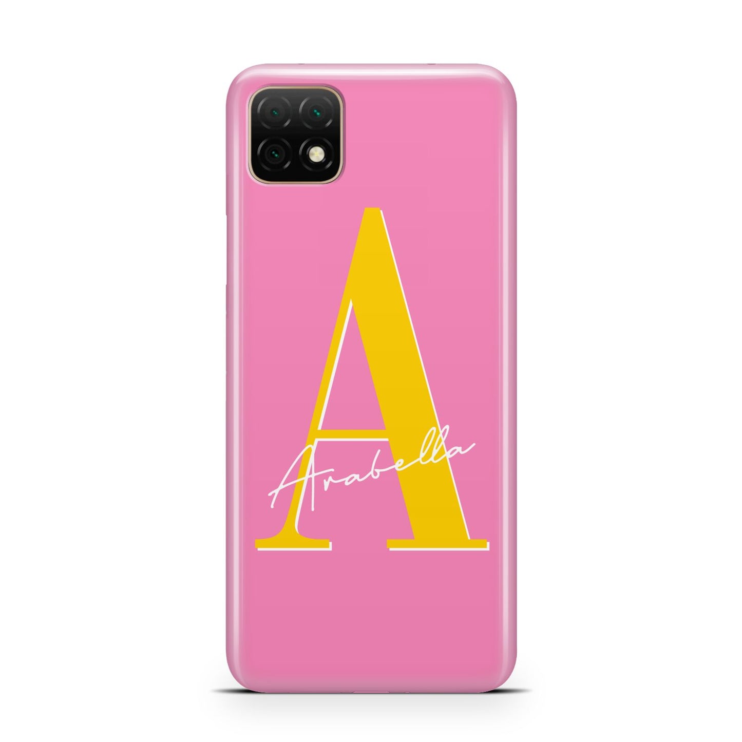 Personalised Pink Yellow Initial Huawei Enjoy 20 Phone Case