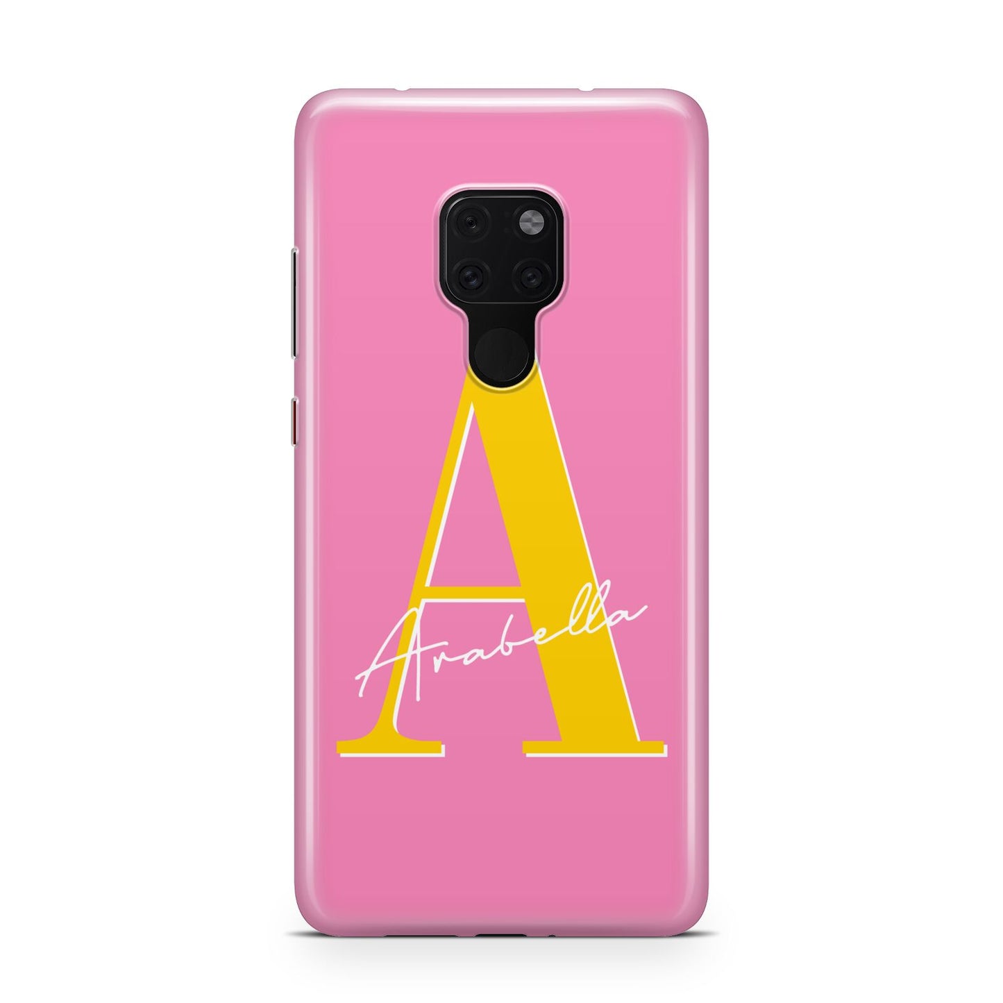 Personalised Pink Yellow Initial Huawei Mate 20 Phone Case