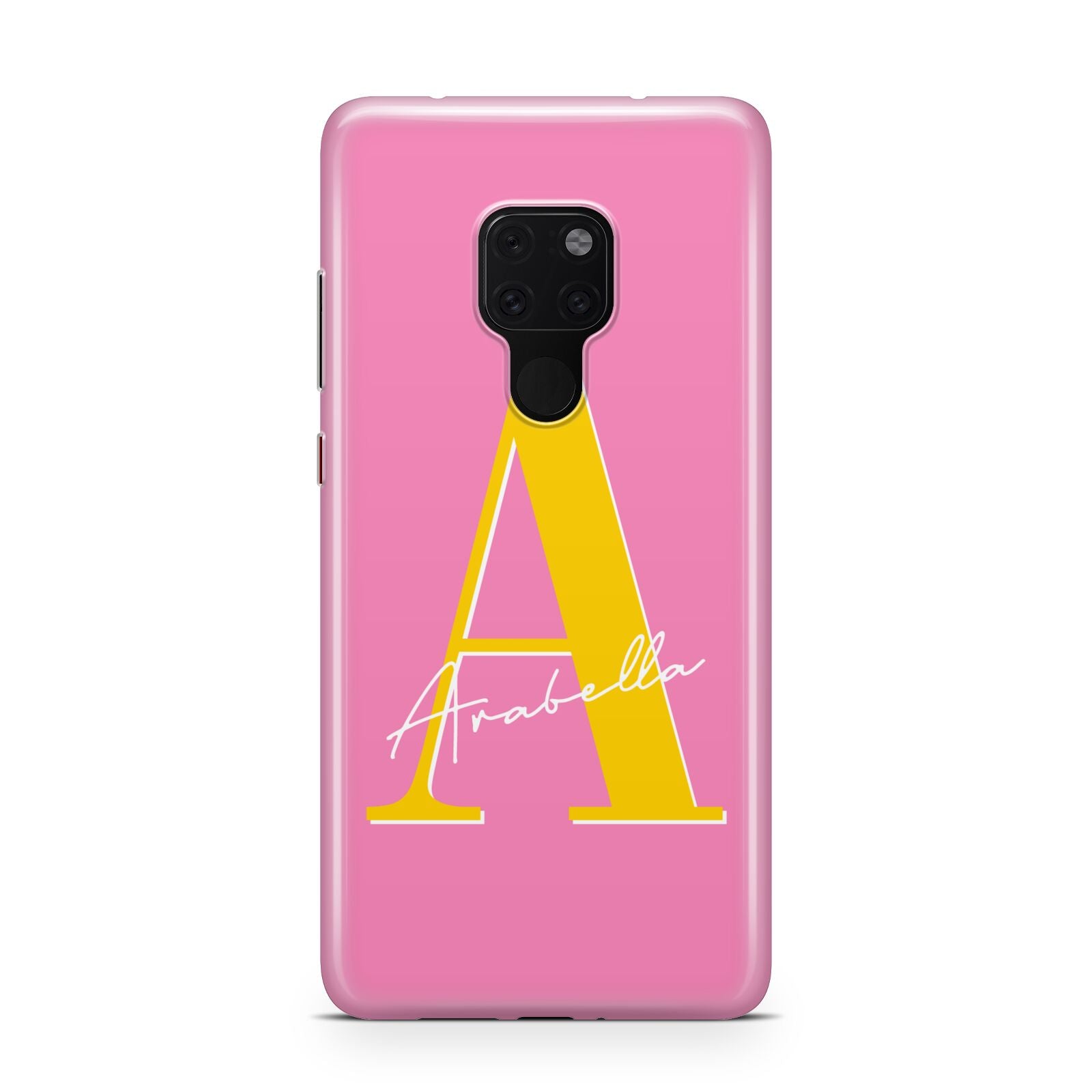 Personalised Pink Yellow Initial Huawei Mate 20 Phone Case