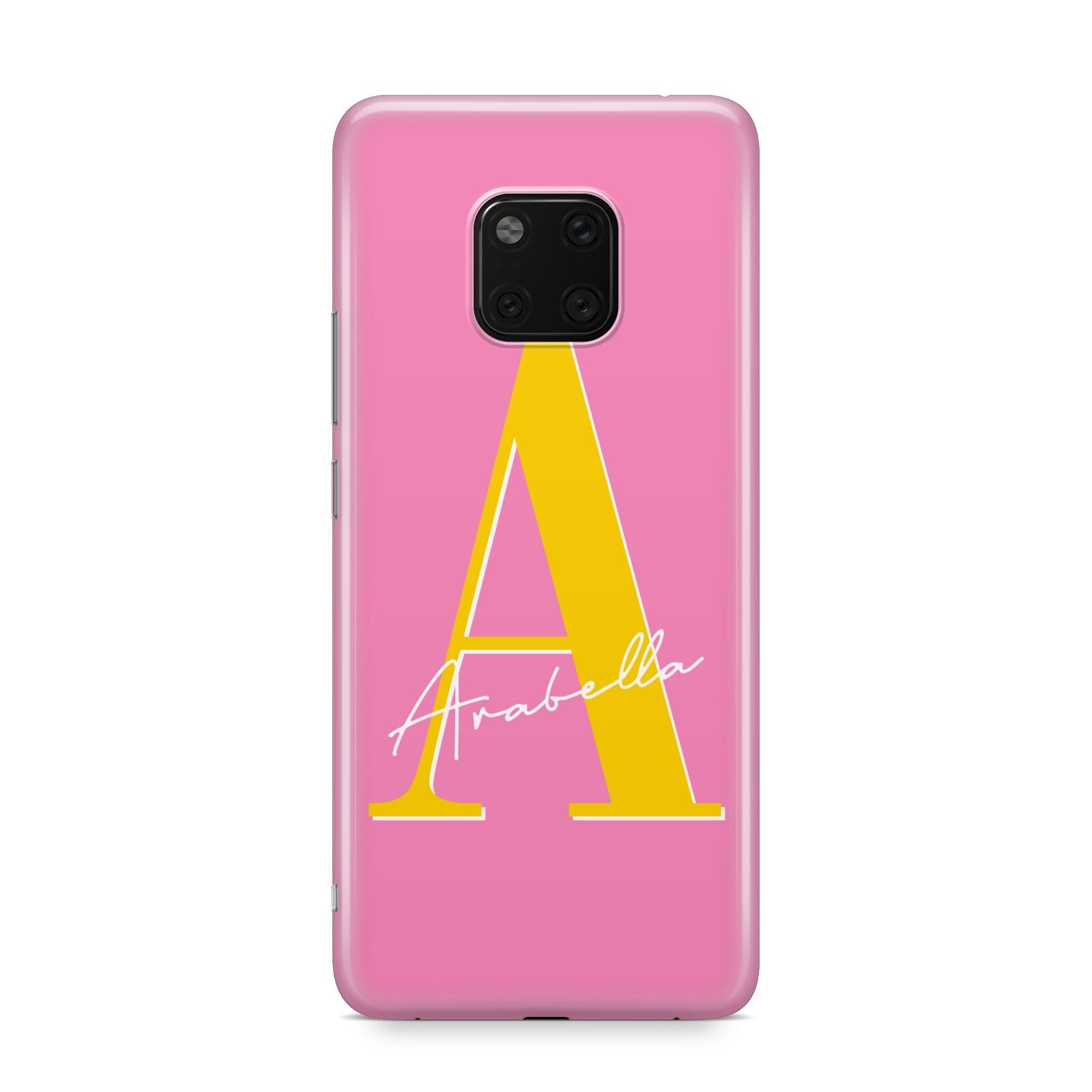 Personalised Pink Yellow Initial Huawei Mate 20 Pro Phone Case