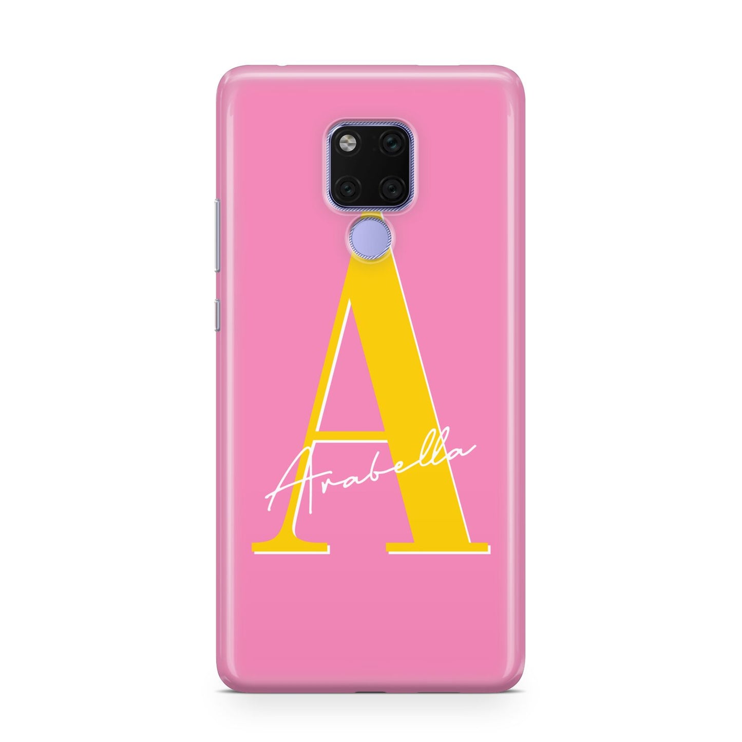 Personalised Pink Yellow Initial Huawei Mate 20X Phone Case