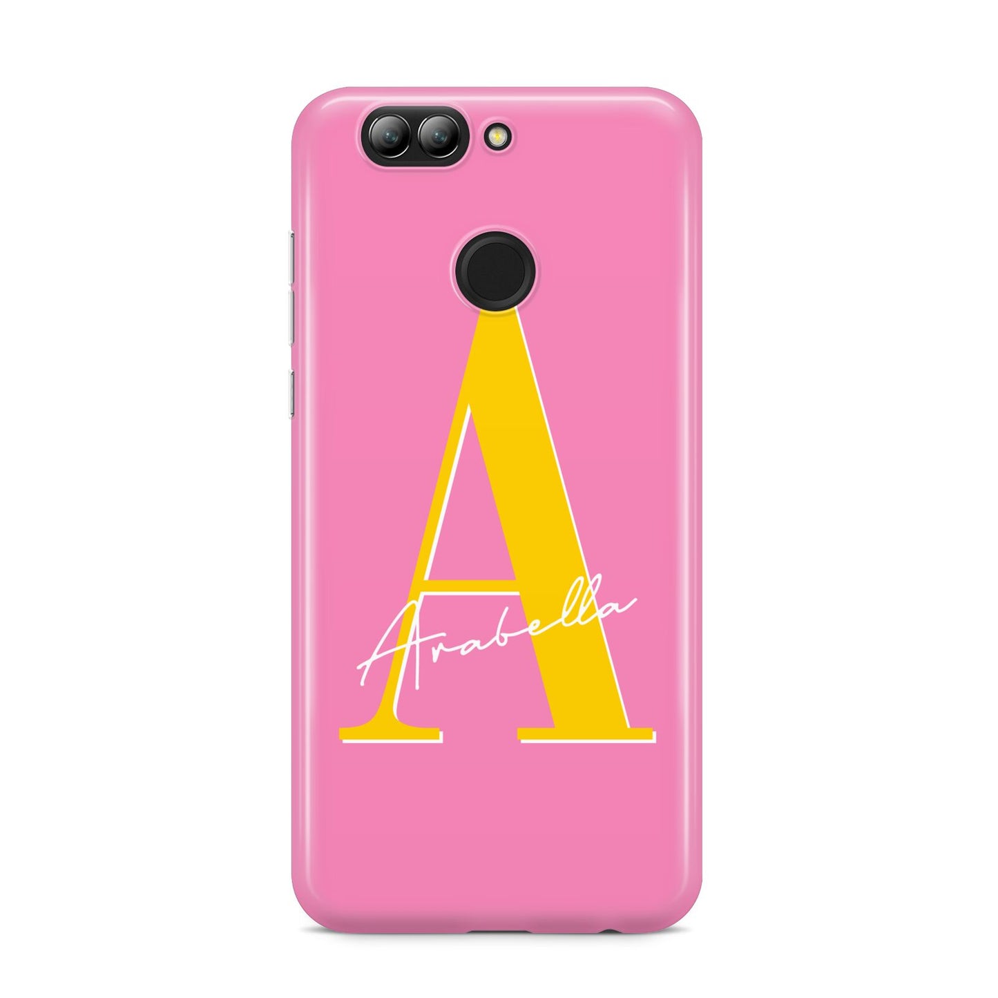 Personalised Pink Yellow Initial Huawei Nova 2s Phone Case