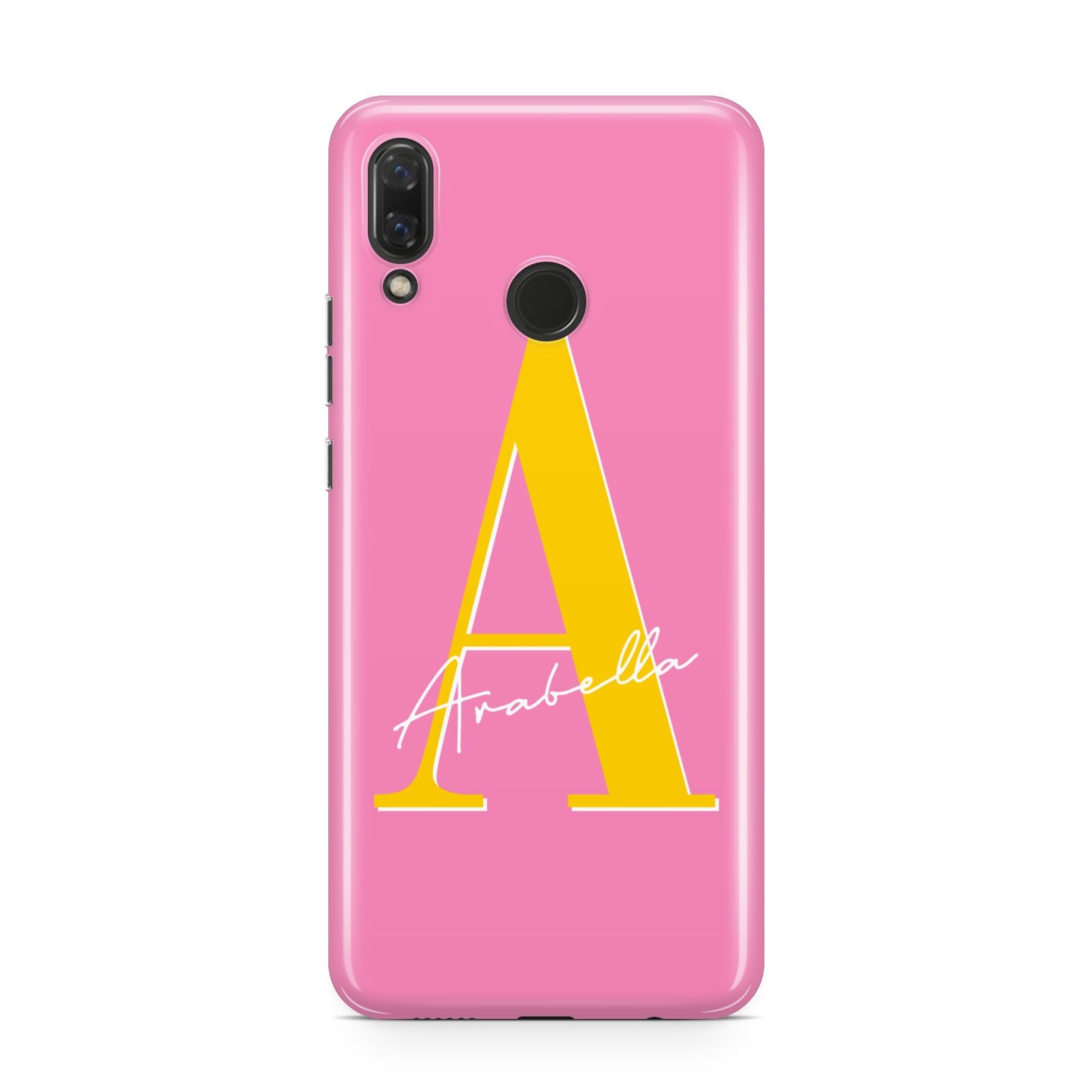 Personalised Pink Yellow Initial Huawei Nova 3 Phone Case