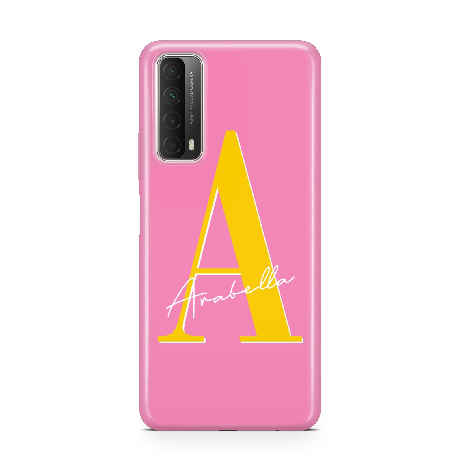 Personalised Pink Yellow Initial Huawei P Smart 2021