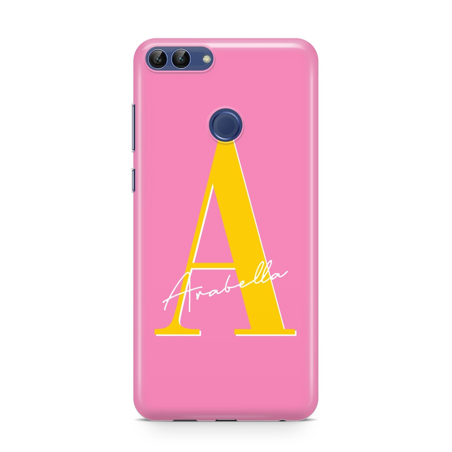 Personalised Pink Yellow Initial Huawei P Smart Case