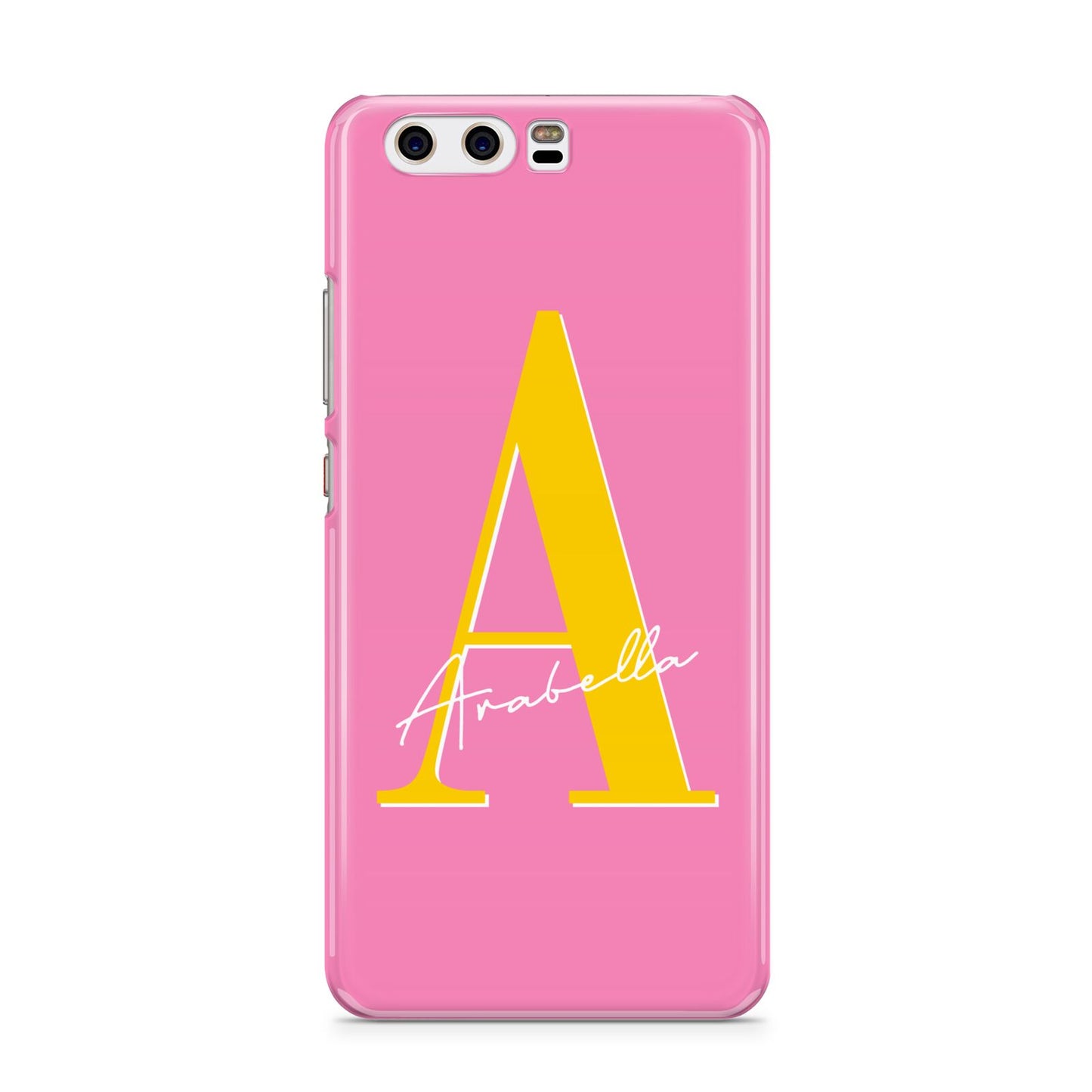 Personalised Pink Yellow Initial Huawei P10 Phone Case