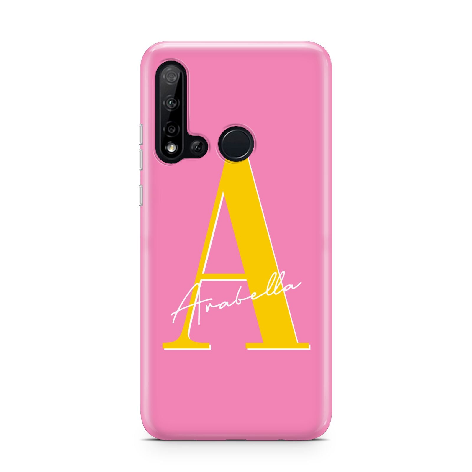 Personalised Pink Yellow Initial Huawei P20 Lite 5G Phone Case