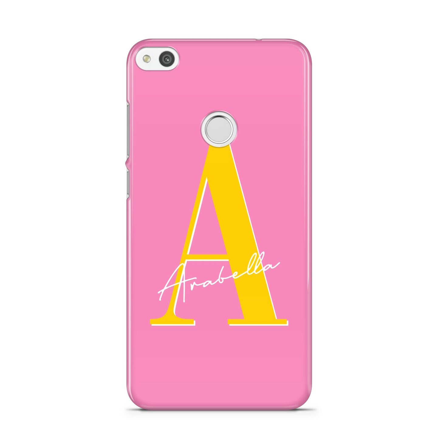 Personalised Pink Yellow Initial Huawei P8 Lite Case