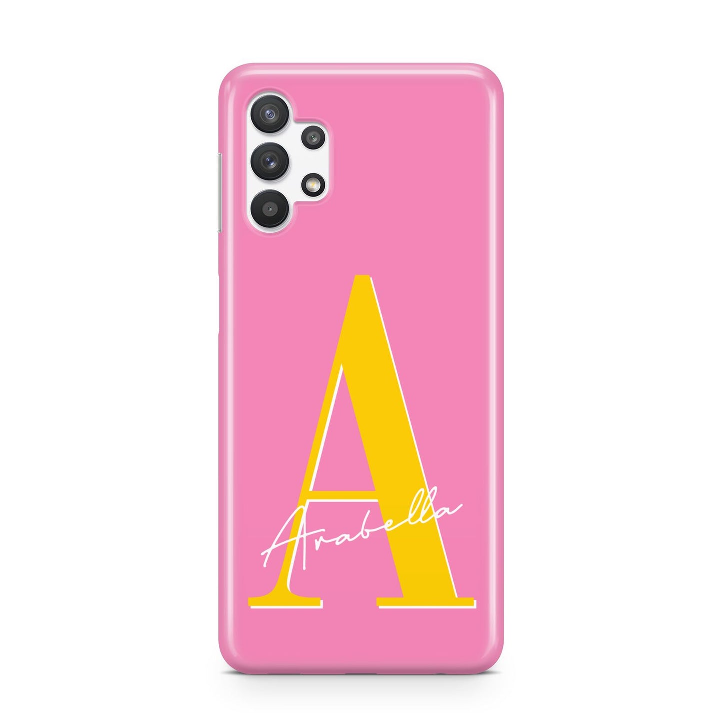 Personalised Pink Yellow Initial Samsung A32 5G Case