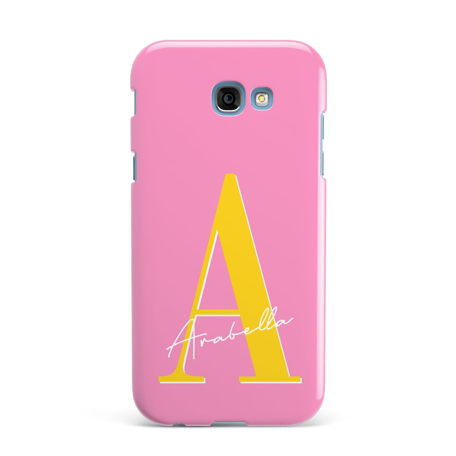 Personalised Pink Yellow Initial Samsung Galaxy A7 2017 Case