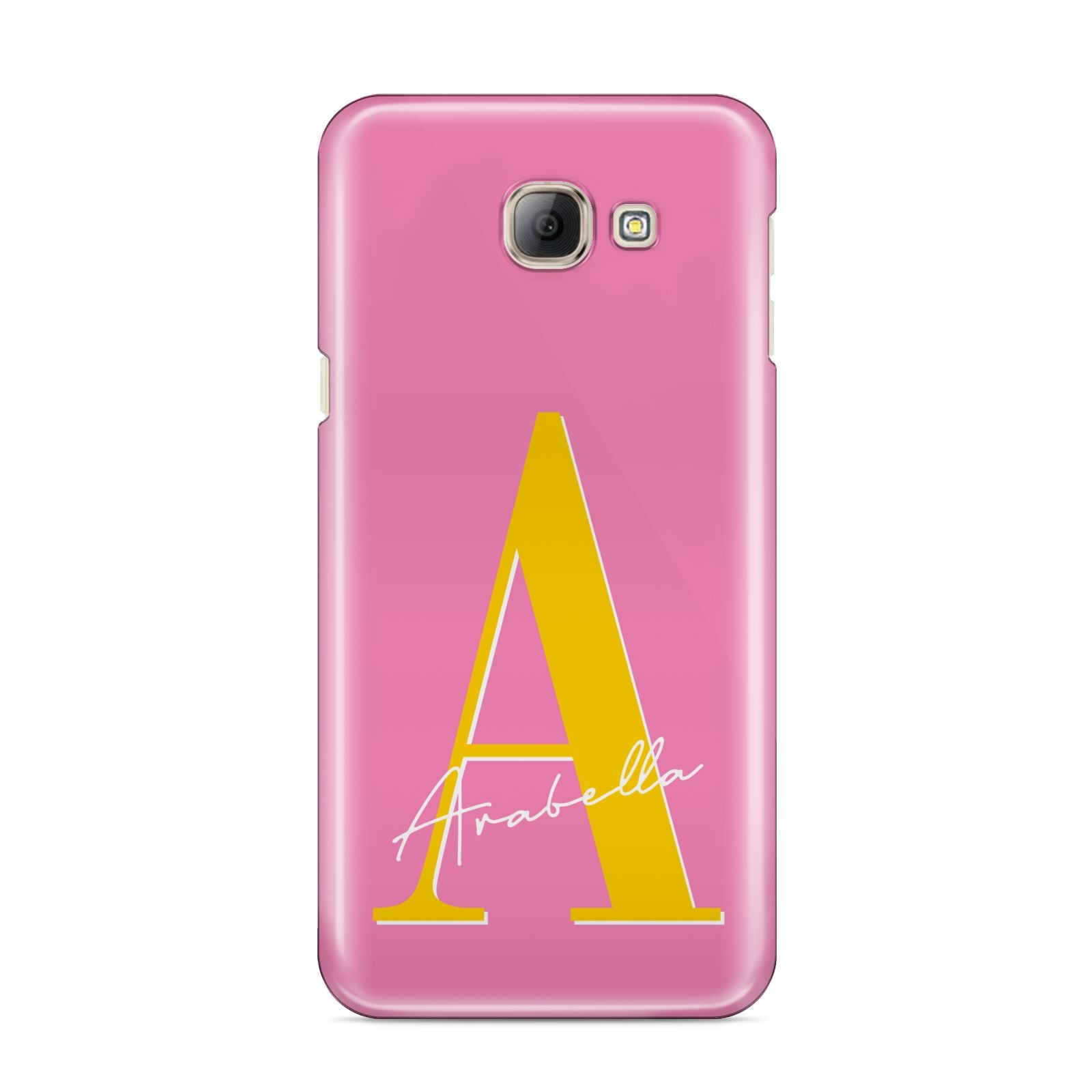 Personalised Pink Yellow Initial Samsung Galaxy A8 2016 Case