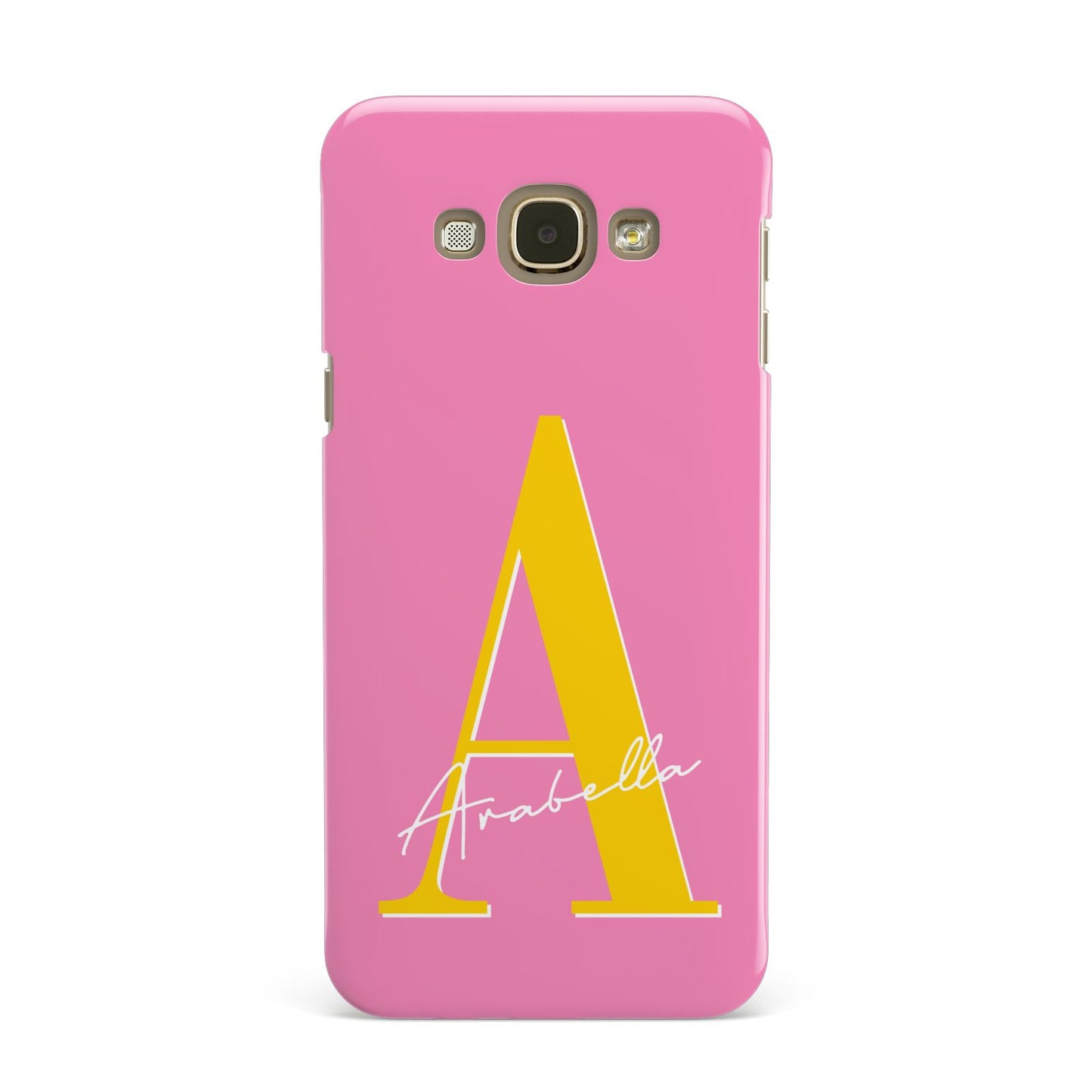 Personalised Pink Yellow Initial Samsung Galaxy A8 Case