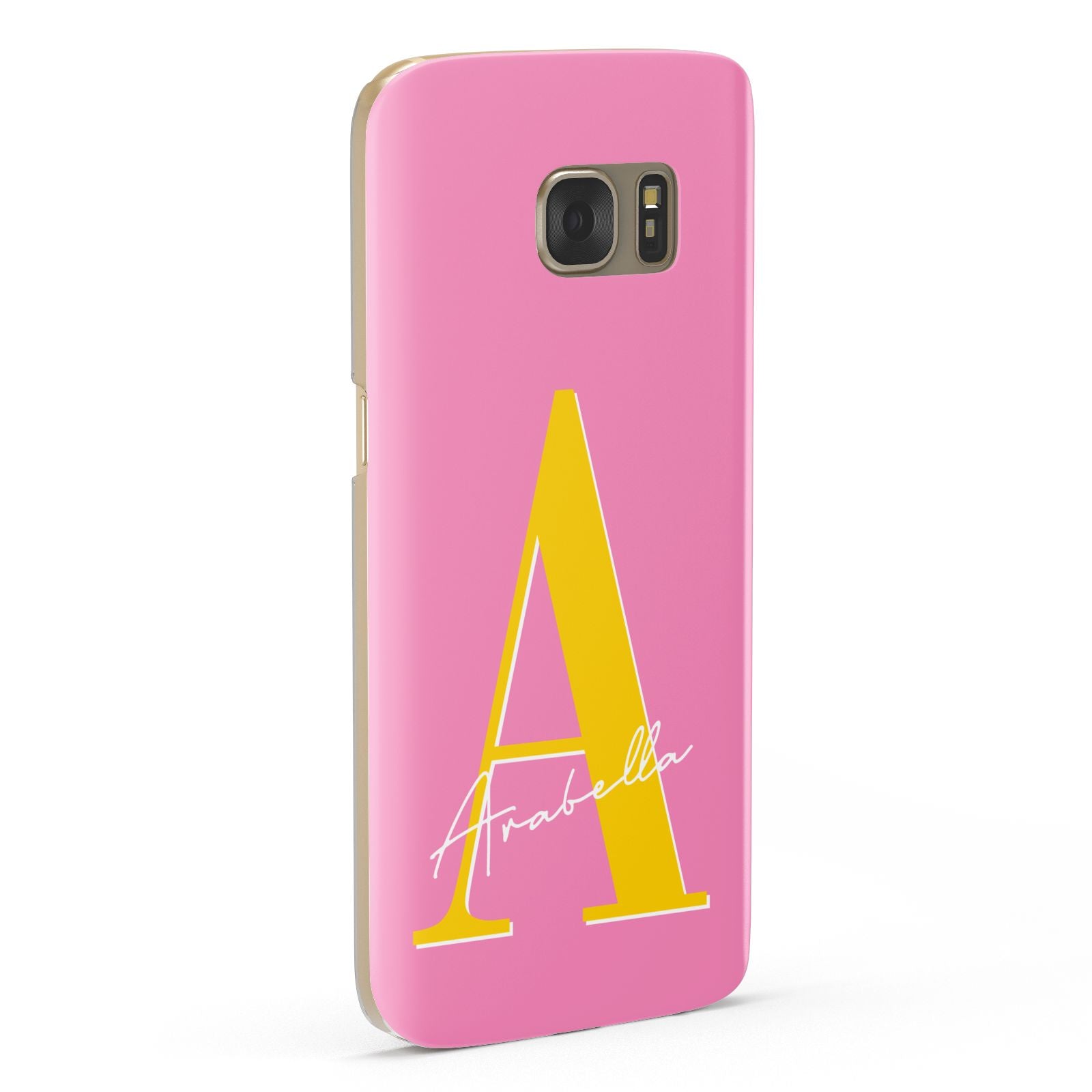 Personalised Pink Yellow Initial Samsung Galaxy Case Fourty Five Degrees