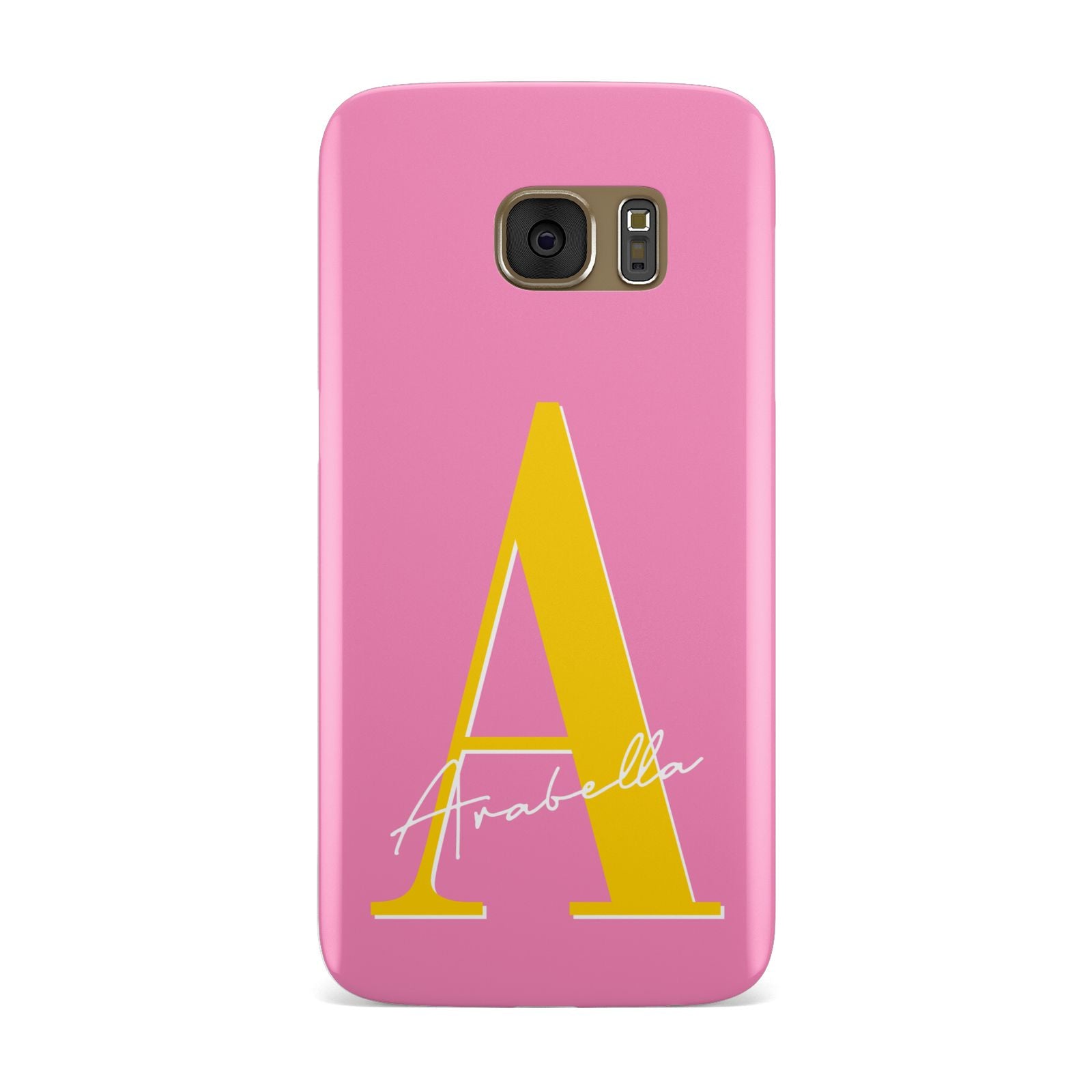 Personalised Pink Yellow Initial Samsung Galaxy Case