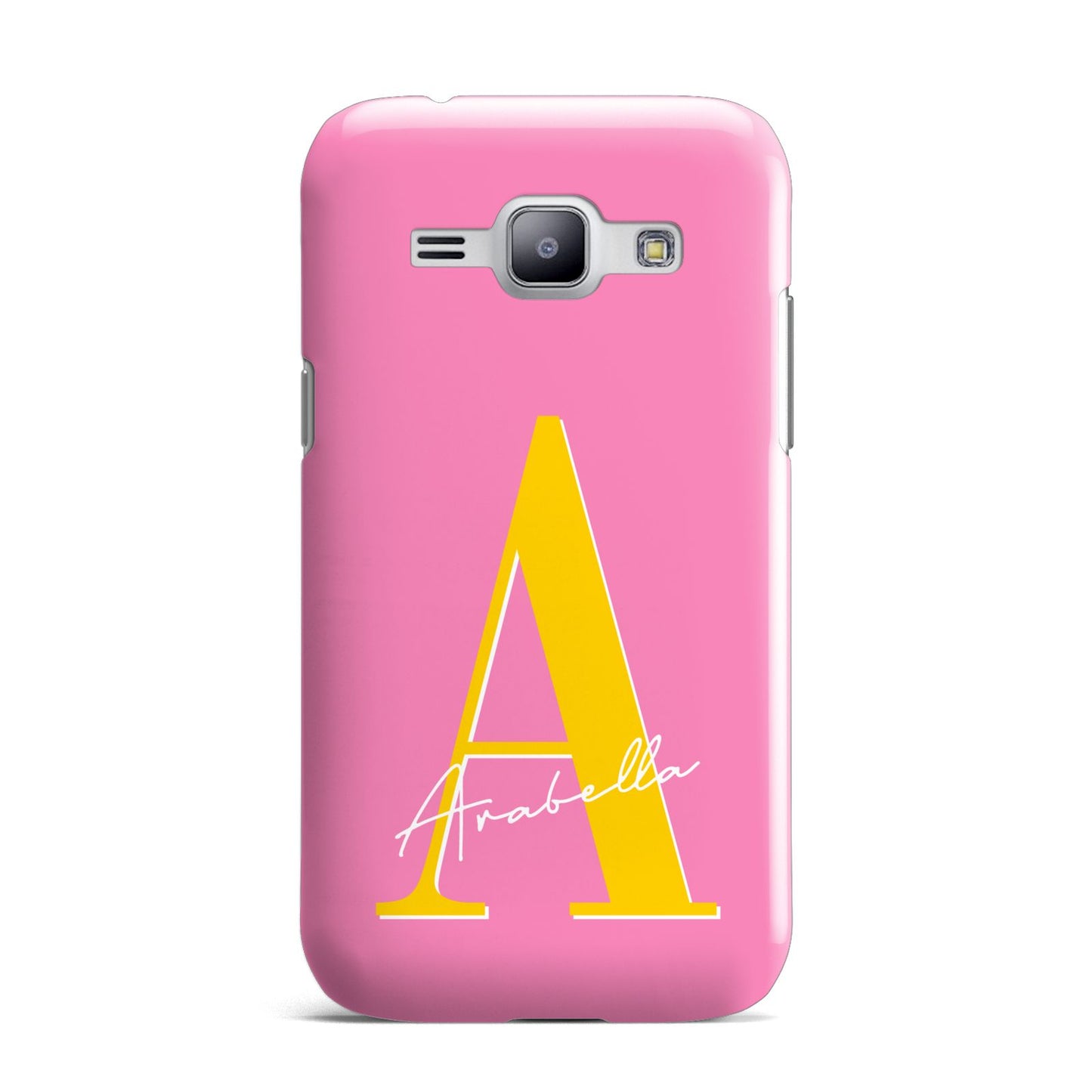 Personalised Pink Yellow Initial Samsung Galaxy J1 2015 Case