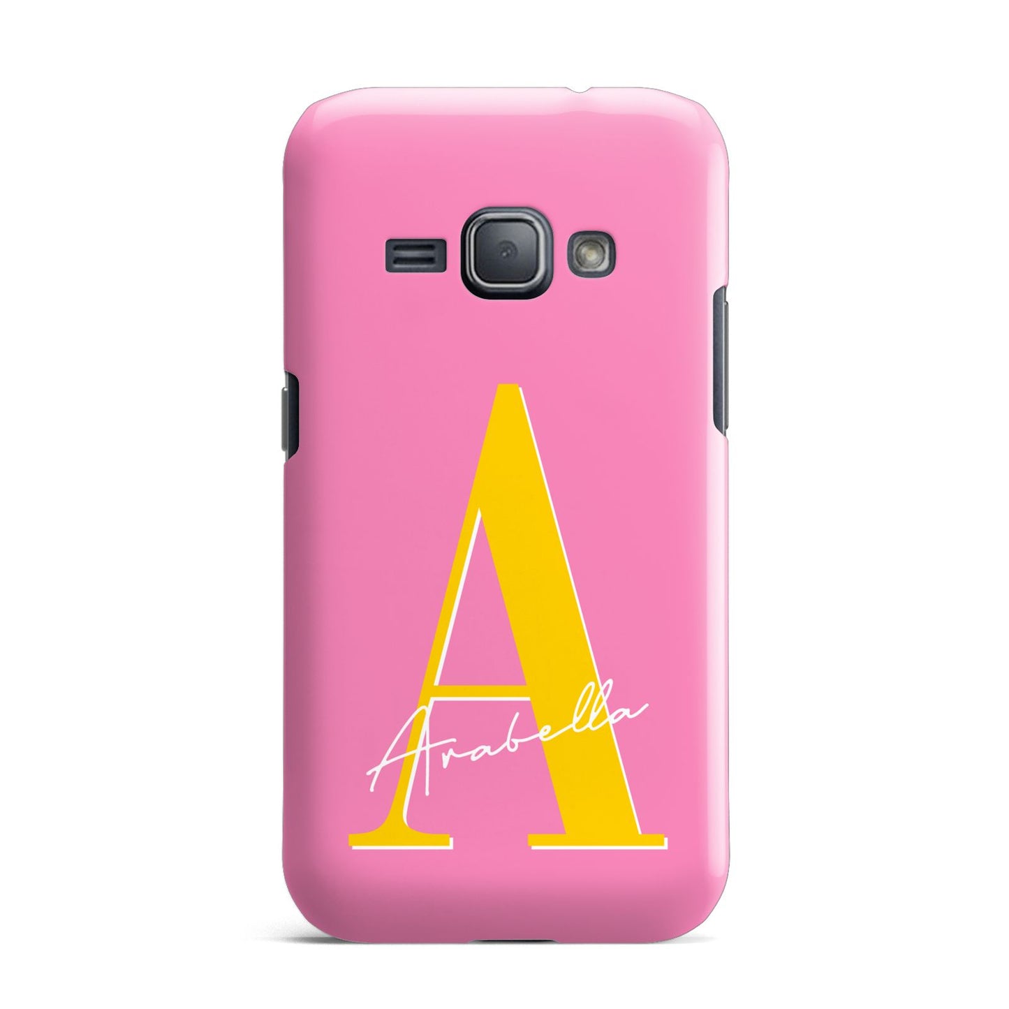 Personalised Pink Yellow Initial Samsung Galaxy J1 2016 Case