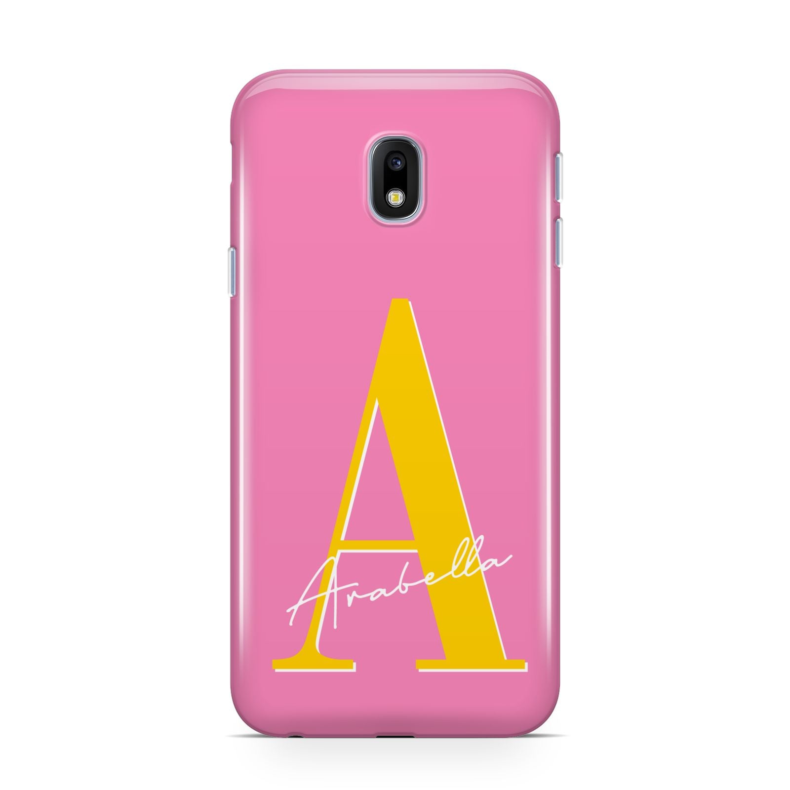 Personalised Pink Yellow Initial Samsung Galaxy J3 2017 Case