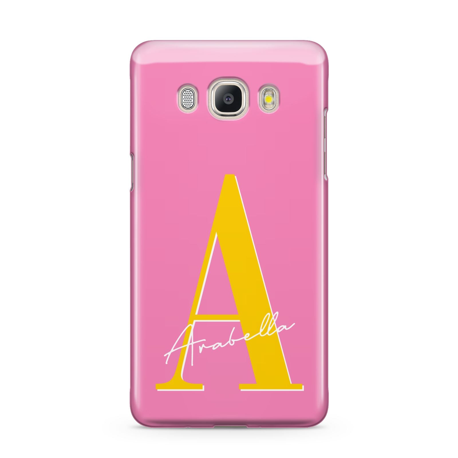 Personalised Pink Yellow Initial Samsung Galaxy J5 2016 Case