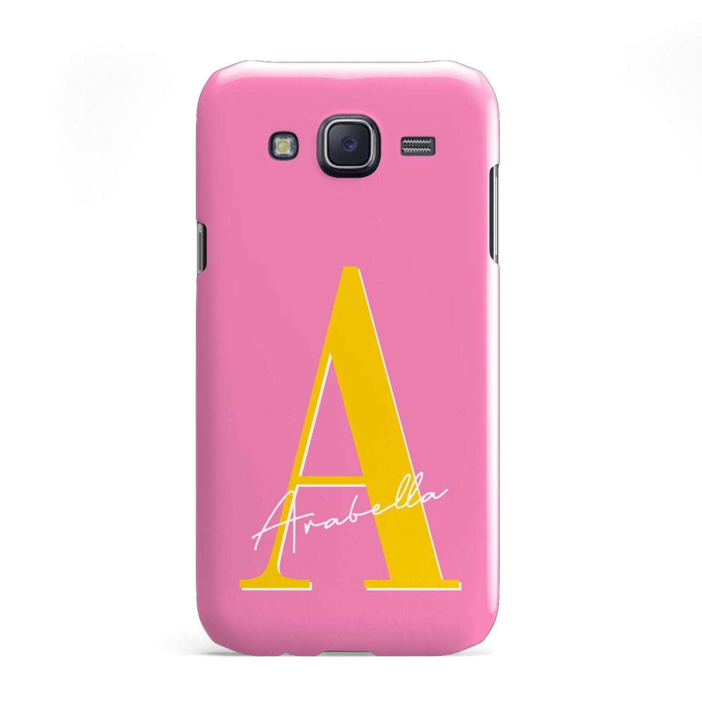 Personalised Pink Yellow Initial Samsung Galaxy J5 Case