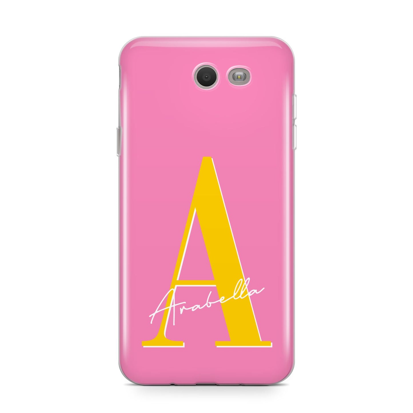 Personalised Pink Yellow Initial Samsung Galaxy J7 2017 Case