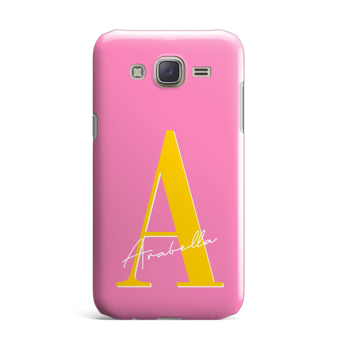 Personalised Pink Yellow Initial Samsung Galaxy J7 Case