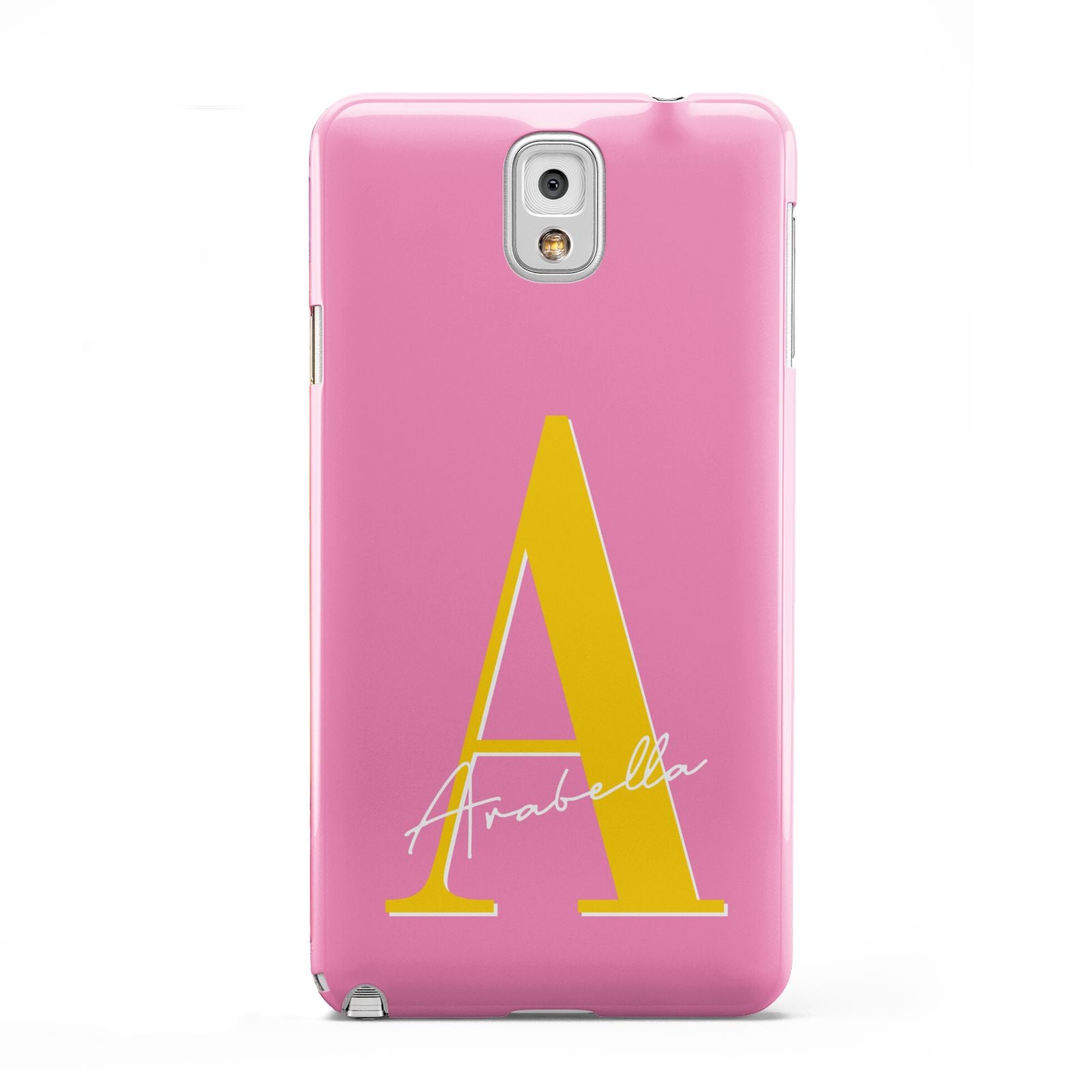 Personalised Pink Yellow Initial Samsung Galaxy Note 3 Case