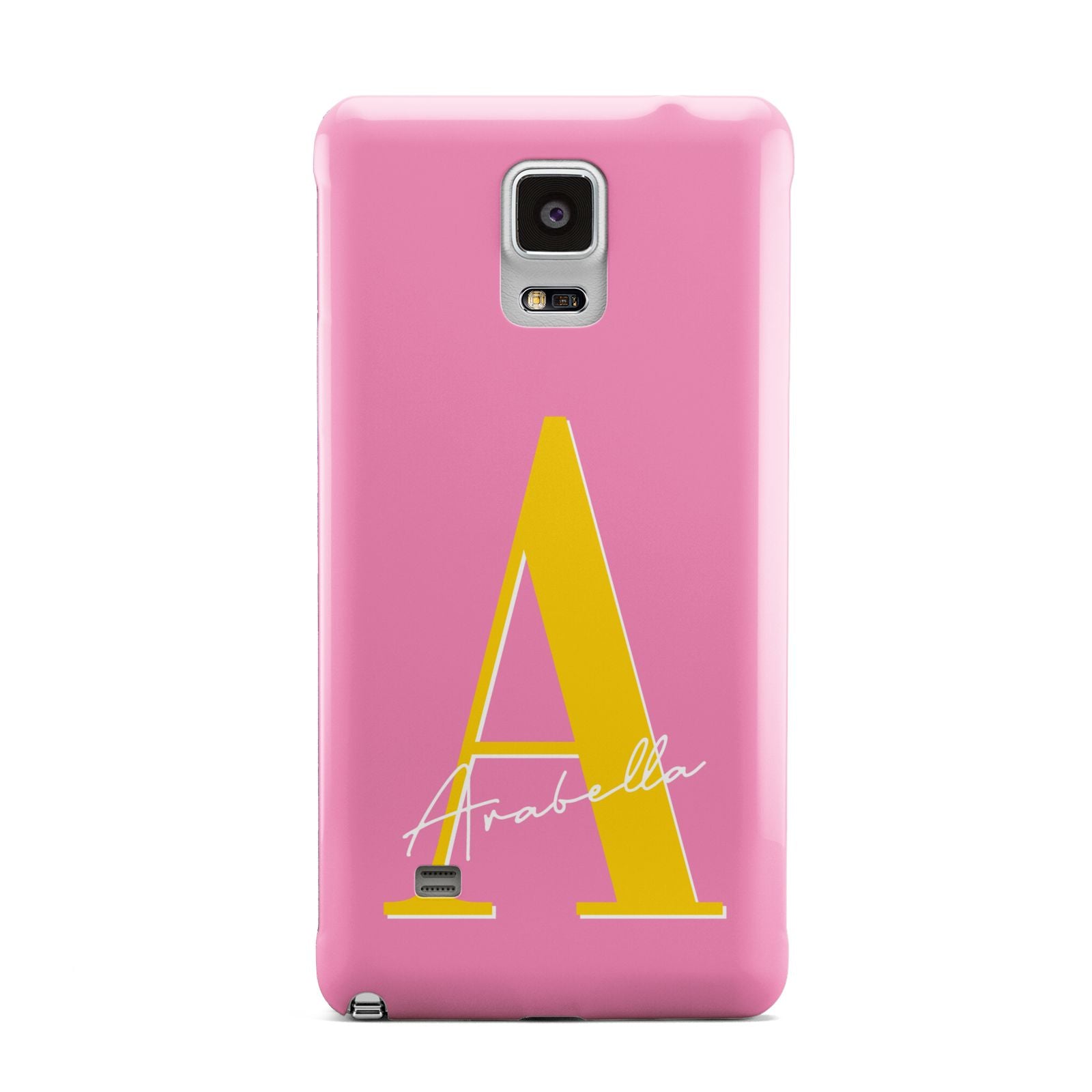 Personalised Pink Yellow Initial Samsung Galaxy Note 4 Case